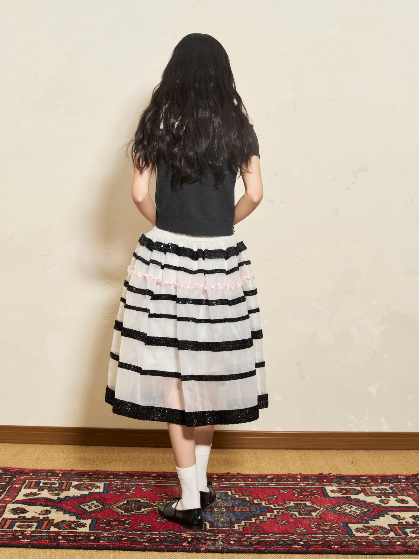 'Moon Eyed' Transparent Stripe Skirt