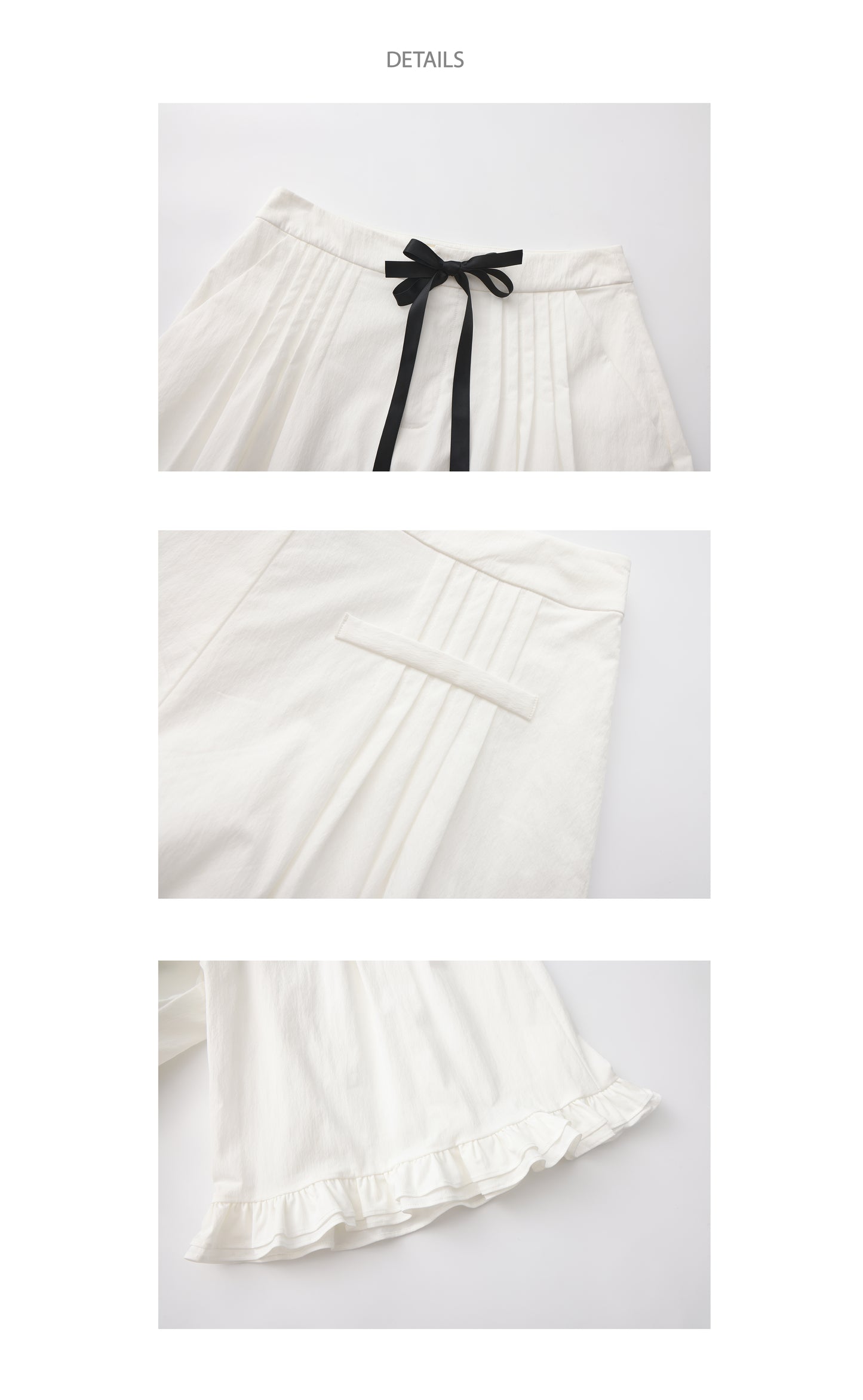 ‘Eric’ White Bow Mid-length Shorts