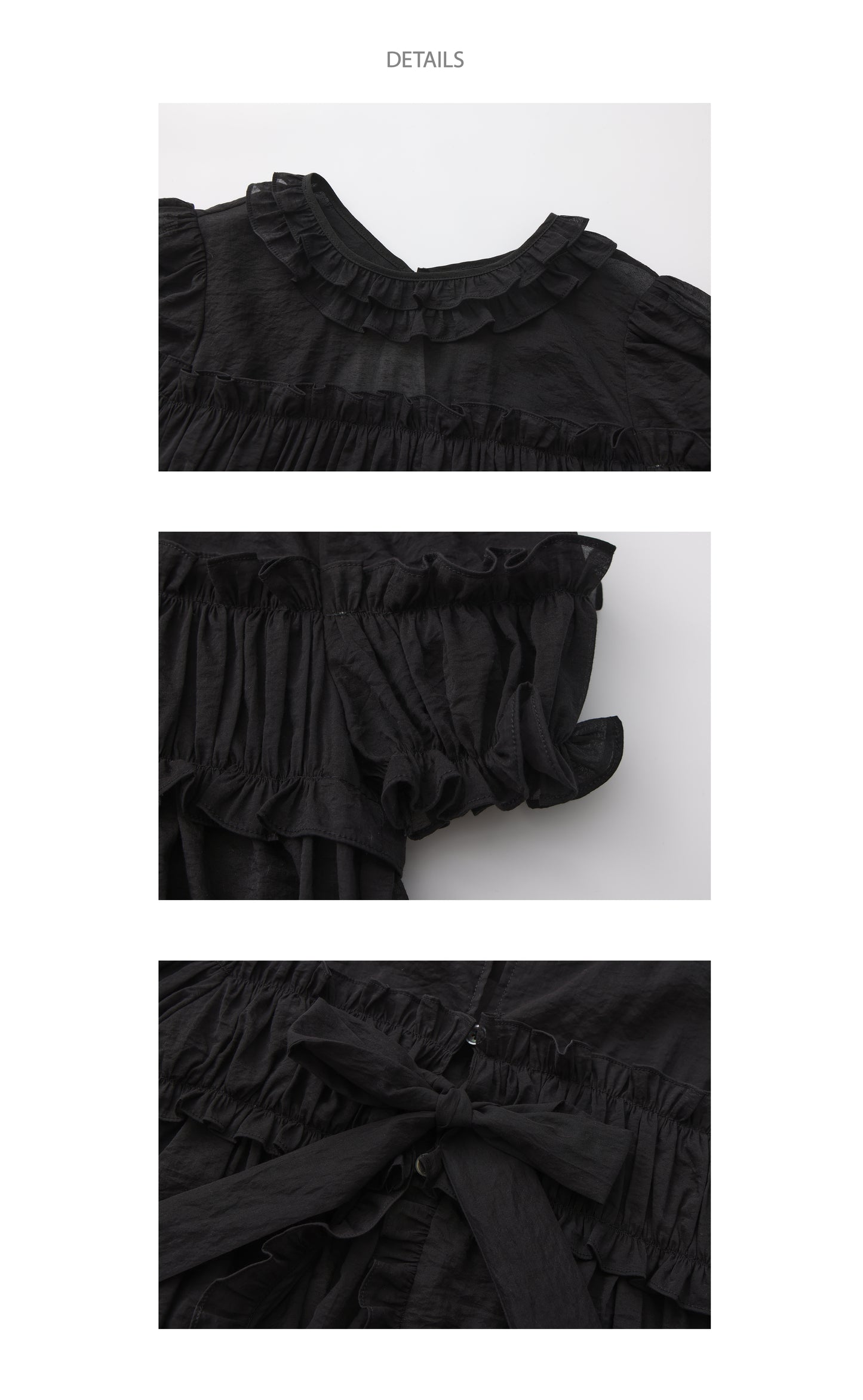 ‘Bubble’ Black Puff Backless Top