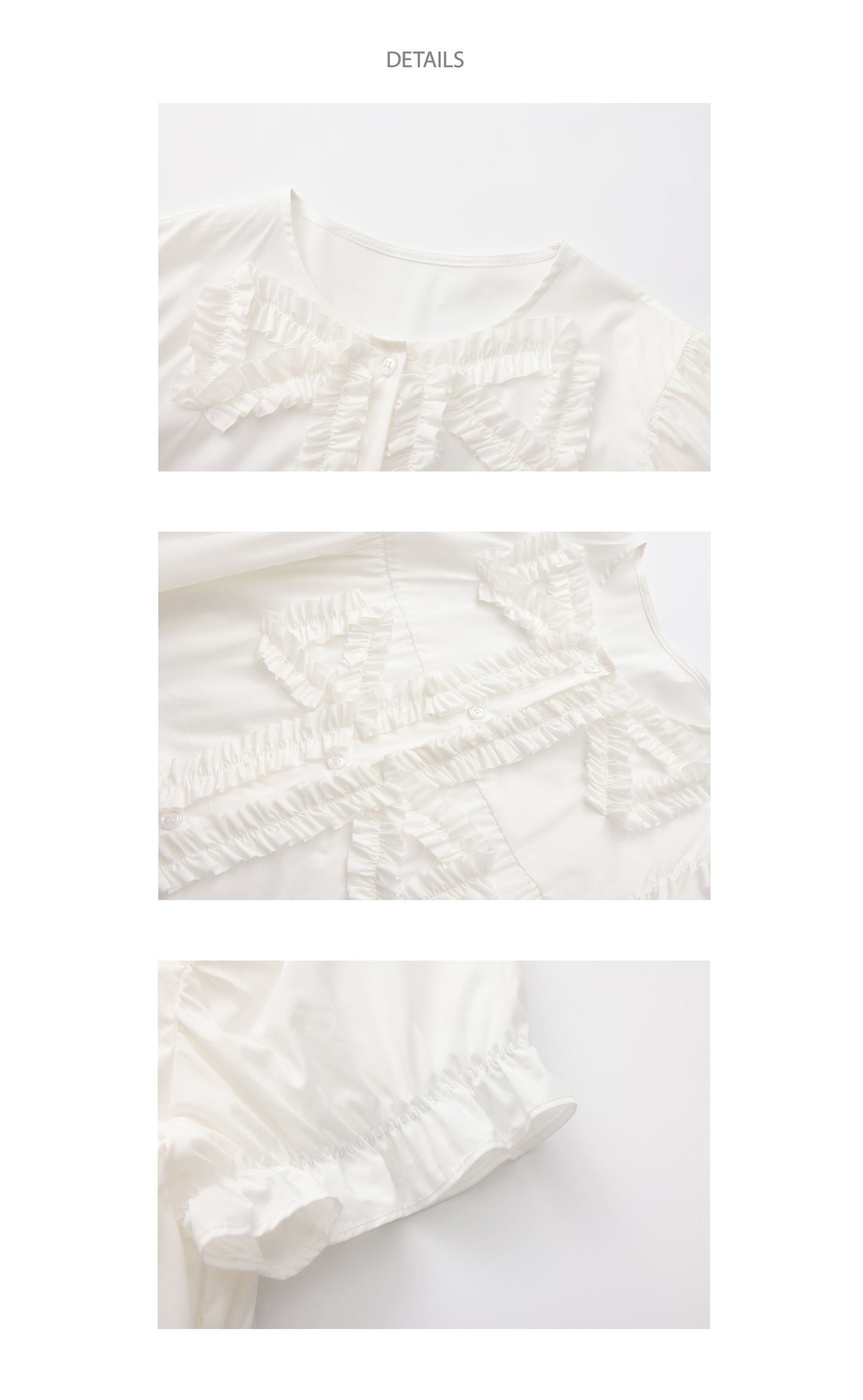 ‘Andrina’ White Gathering Bow-tie Long Shirt Dress