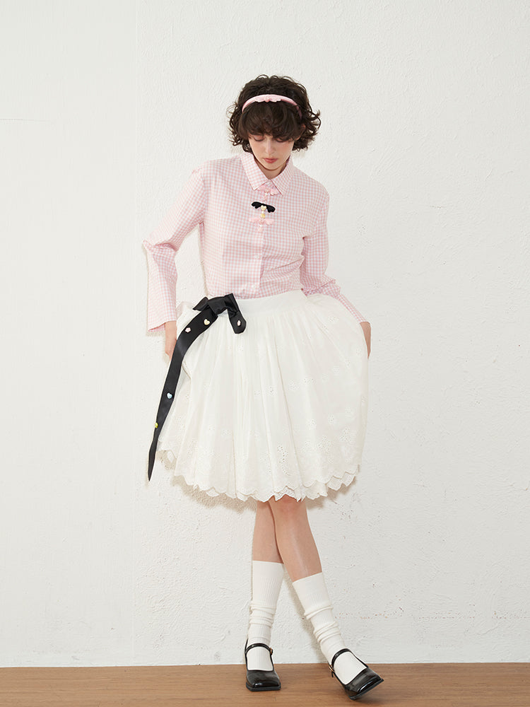 ‘Dawn Light’ White Bowknot Midi Dress