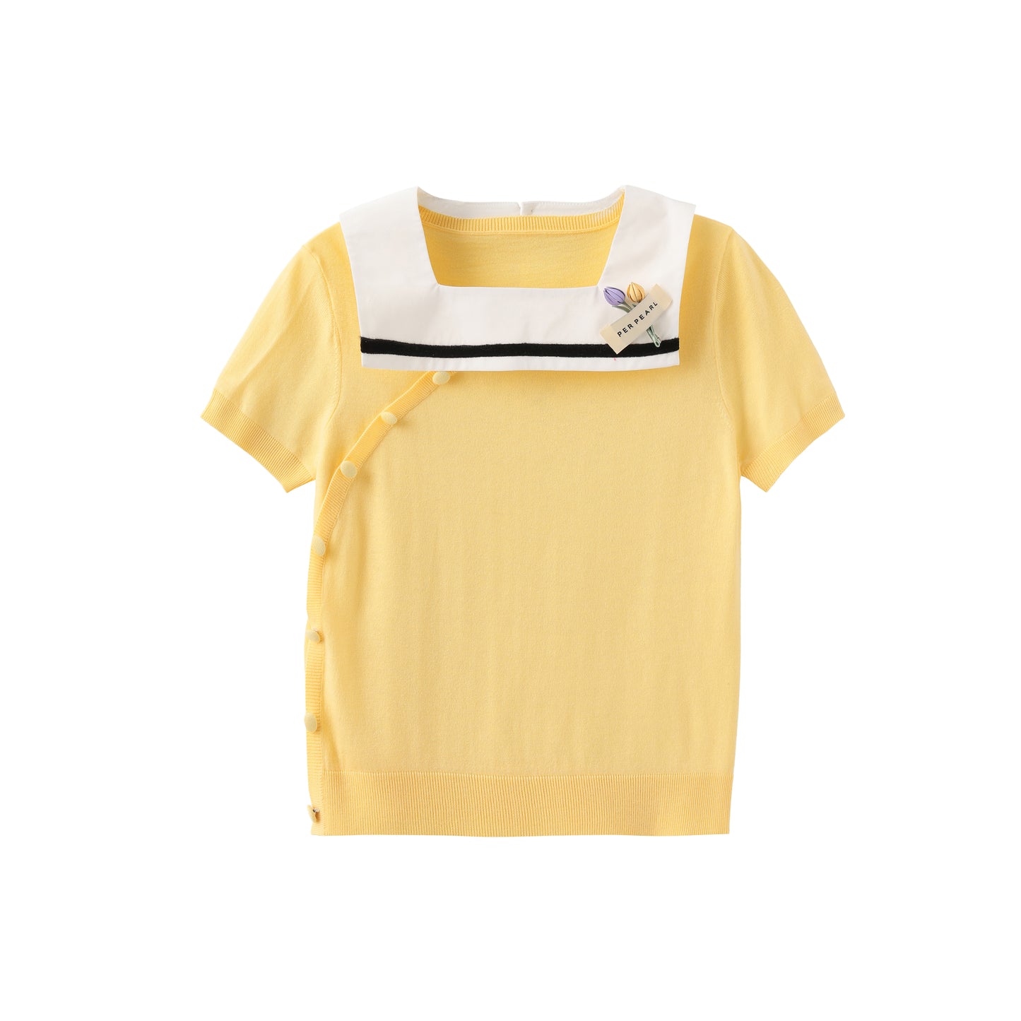 'Ling Yi' Yellow Tulips Sweater