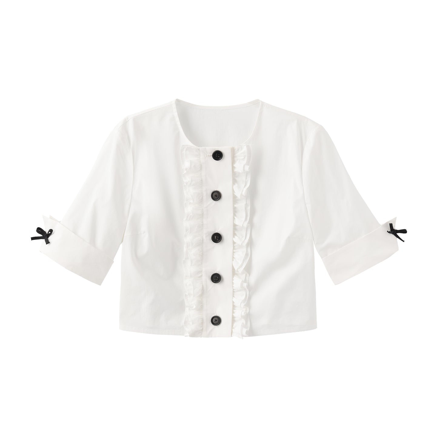 ‘Sun-kissed’ White Ruffles Shirt