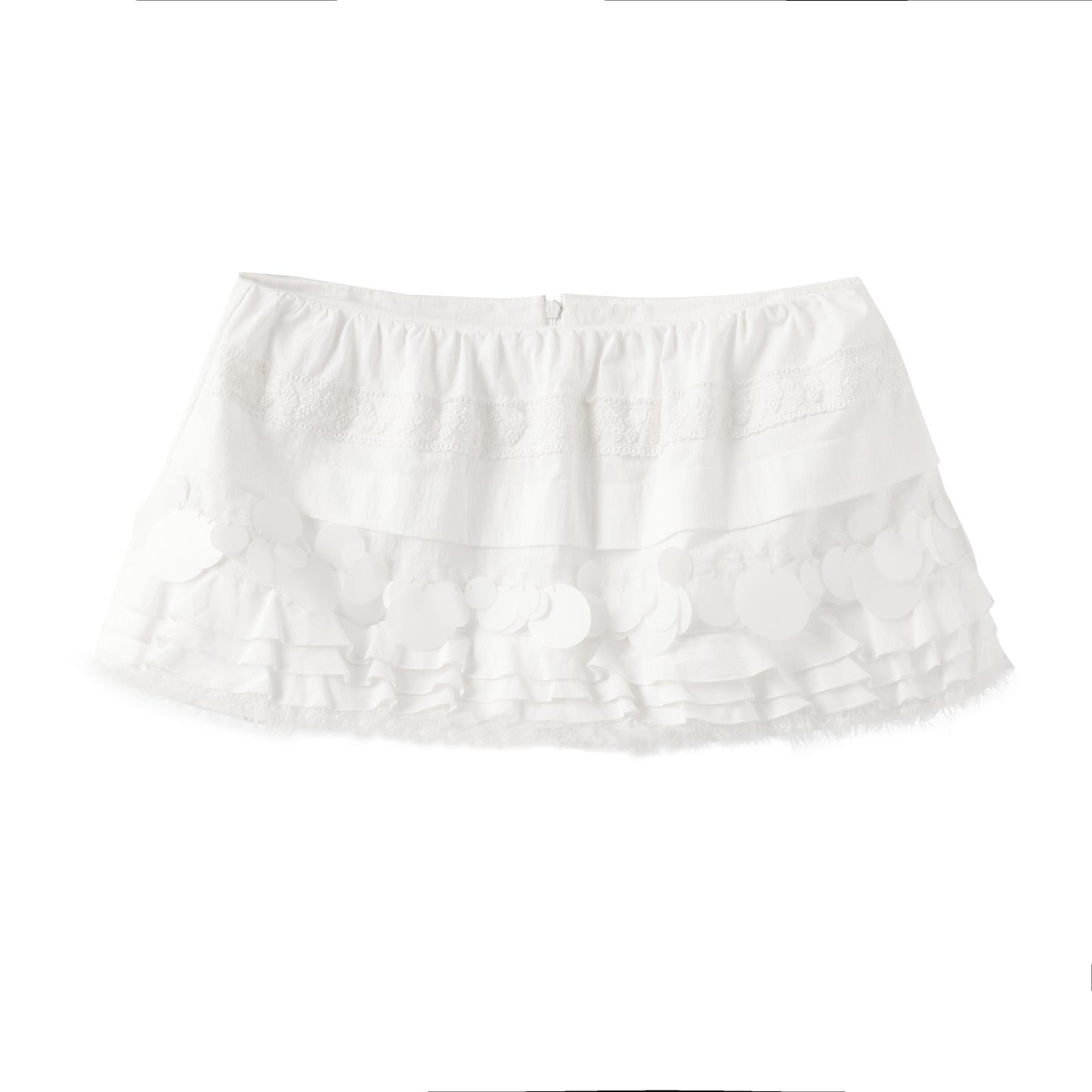 ‘Sky Gazing’ White Sequin Mini Skirt