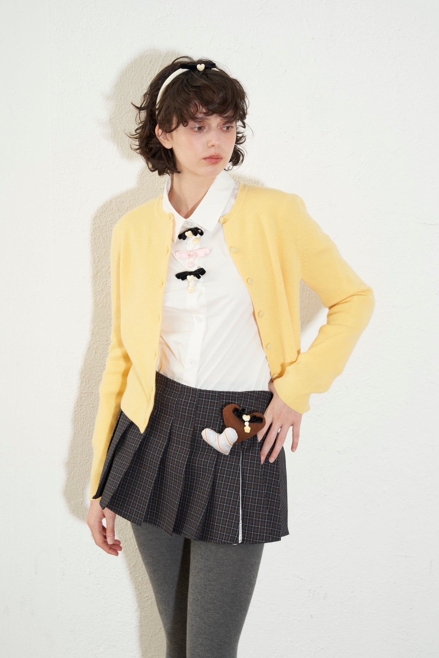 ‘Strawberry Roll’ Yellow Knit Cardigan