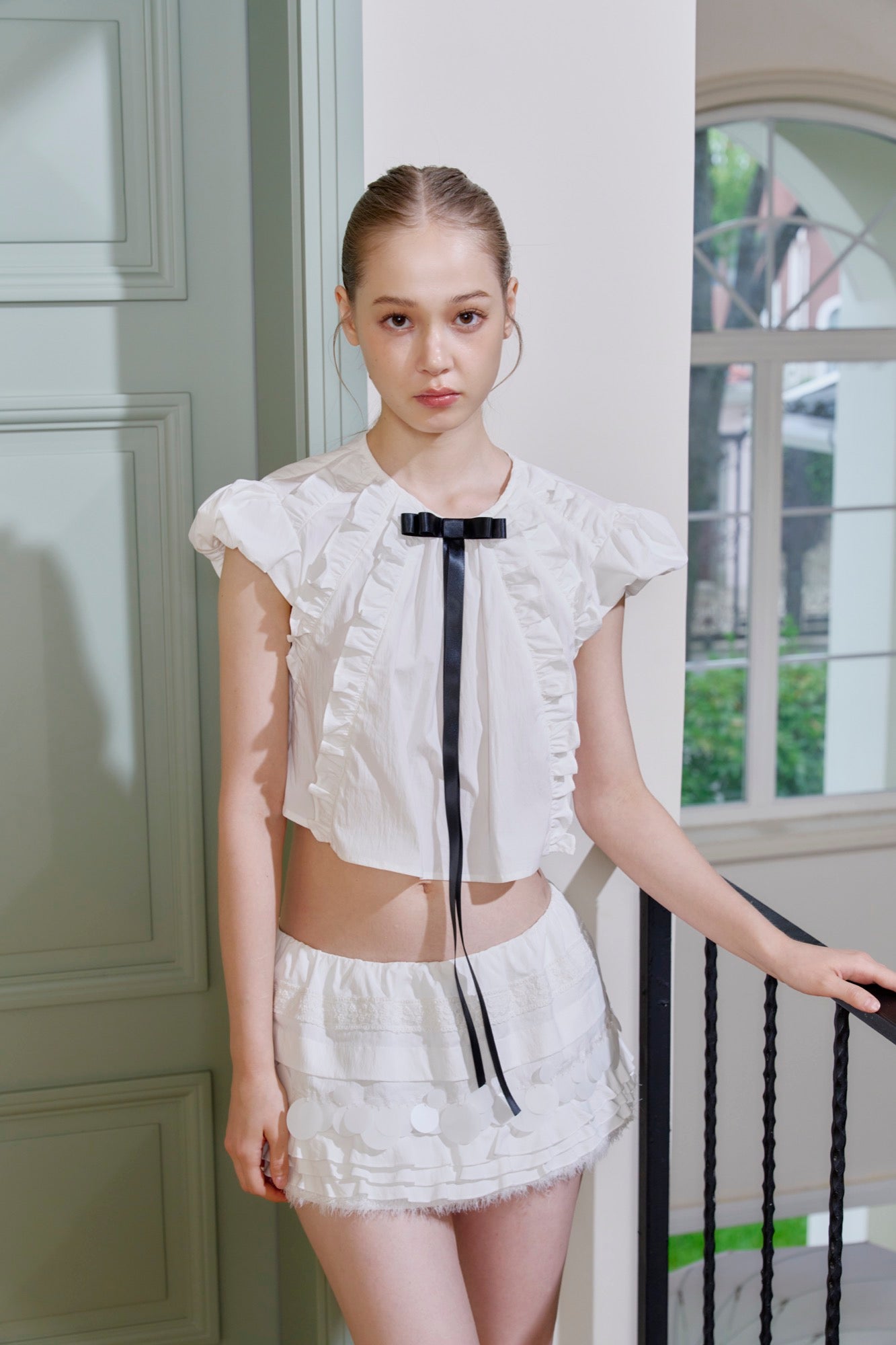 ‘Sky Gazing’ White Sequin Mini Skirt