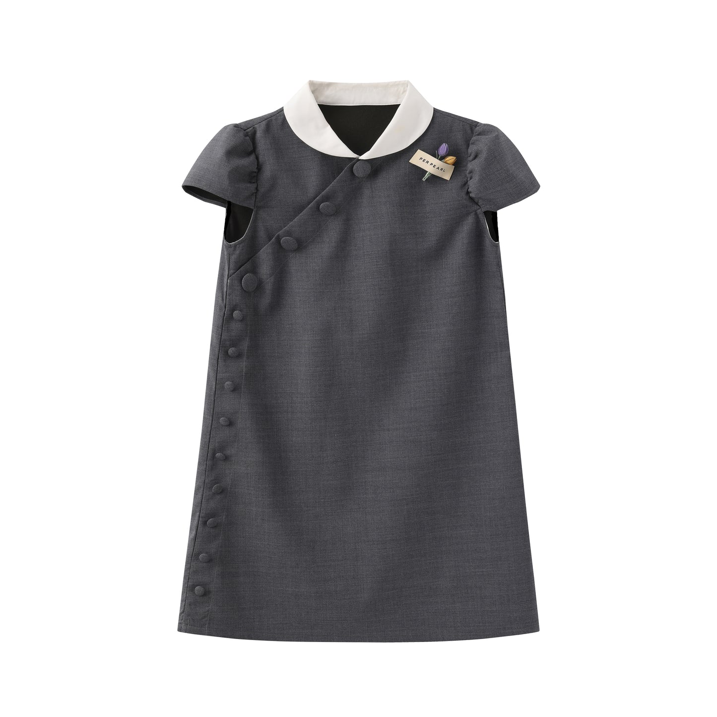 'You Ning' Grey Qipao Dress