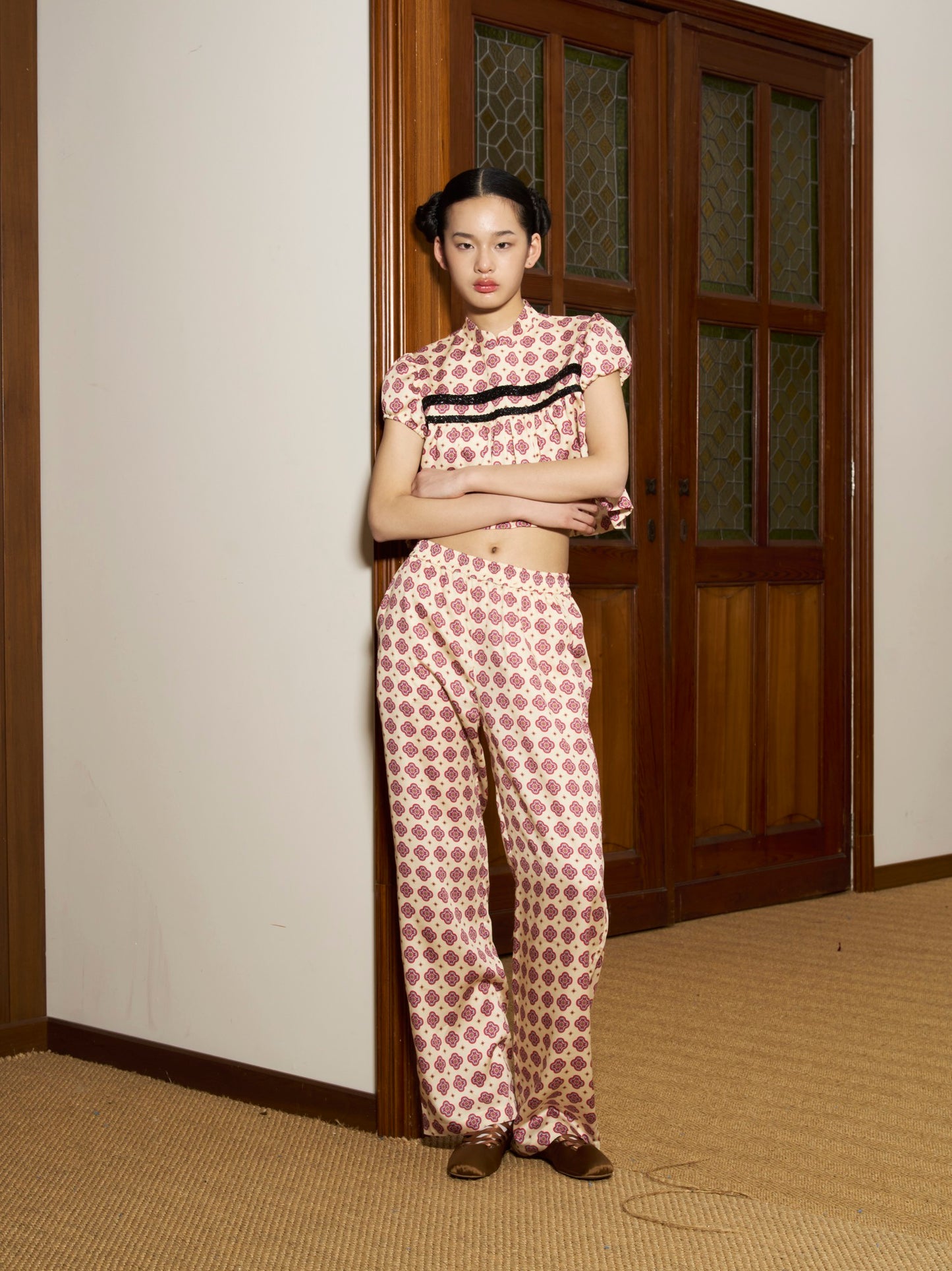 'In Bloom' Retro Printed Trousers