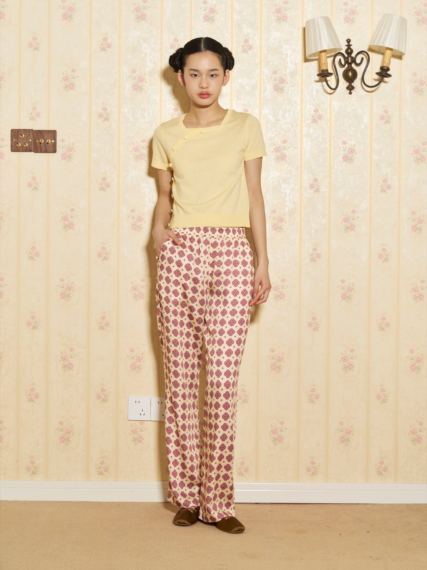 'In Bloom' Retro Printed Trousers
