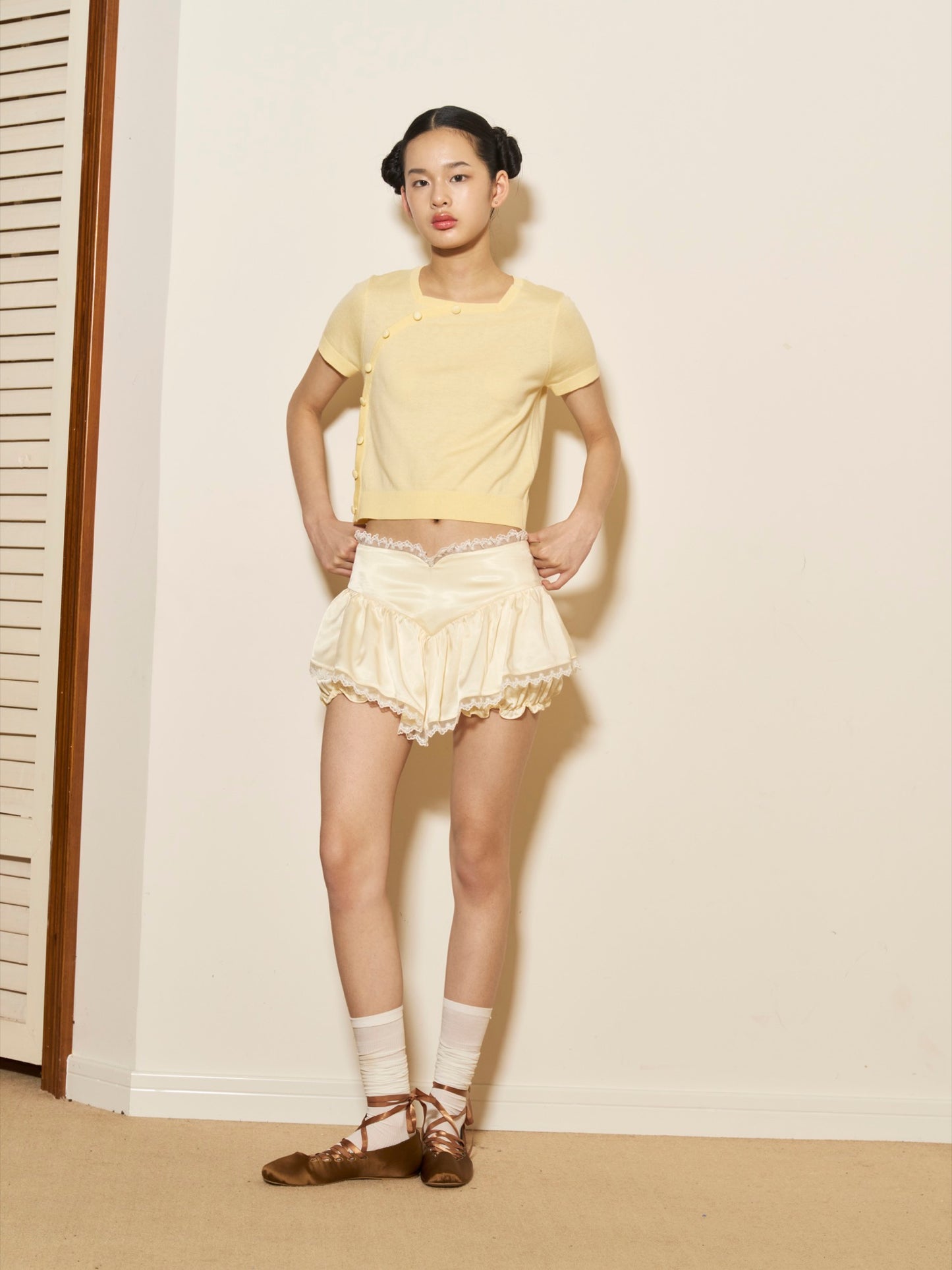 'Cherry on top' Yellow pumpkin culotte
