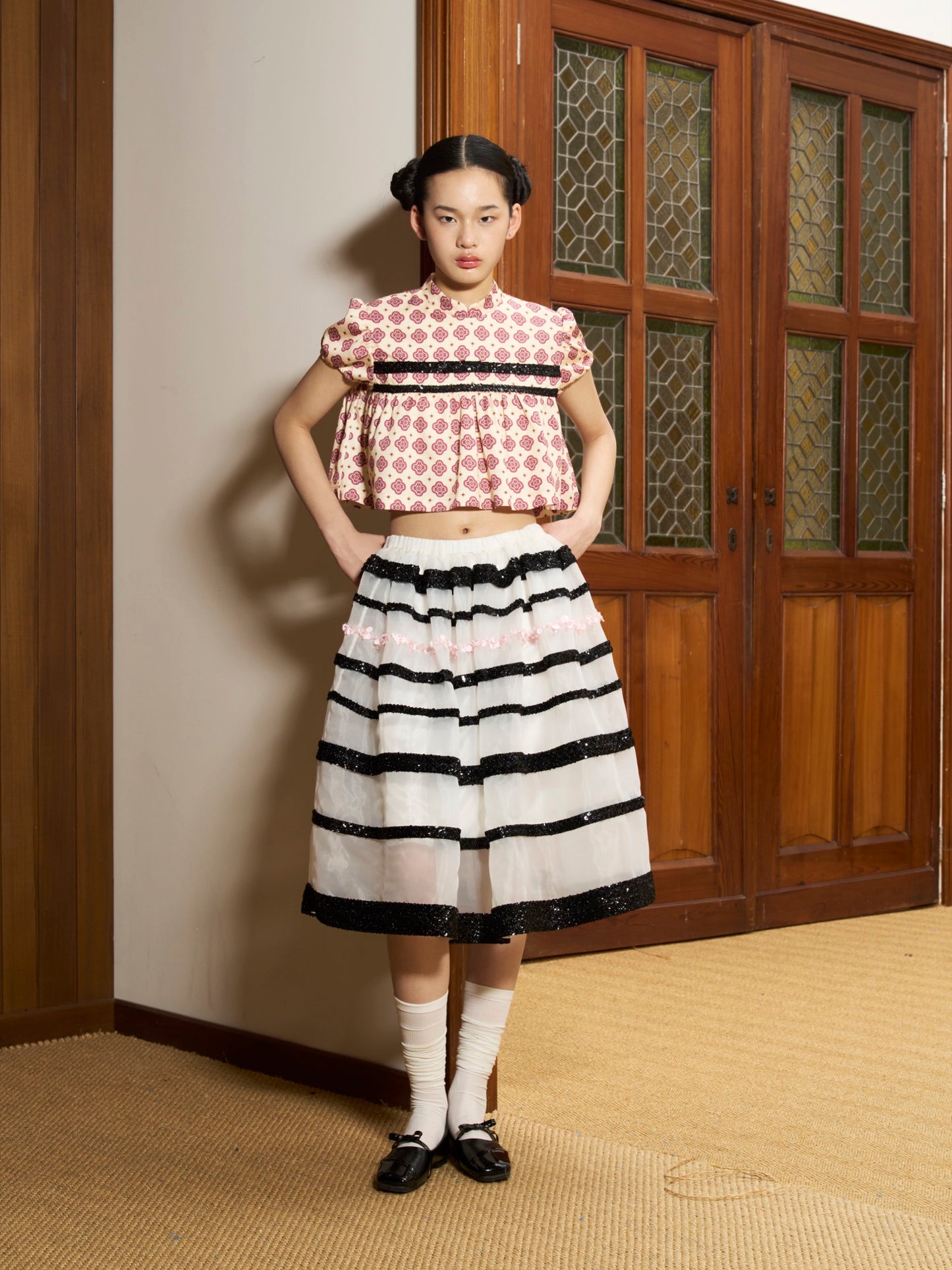 'Moon Eyed' Transparent Stripe Skirt