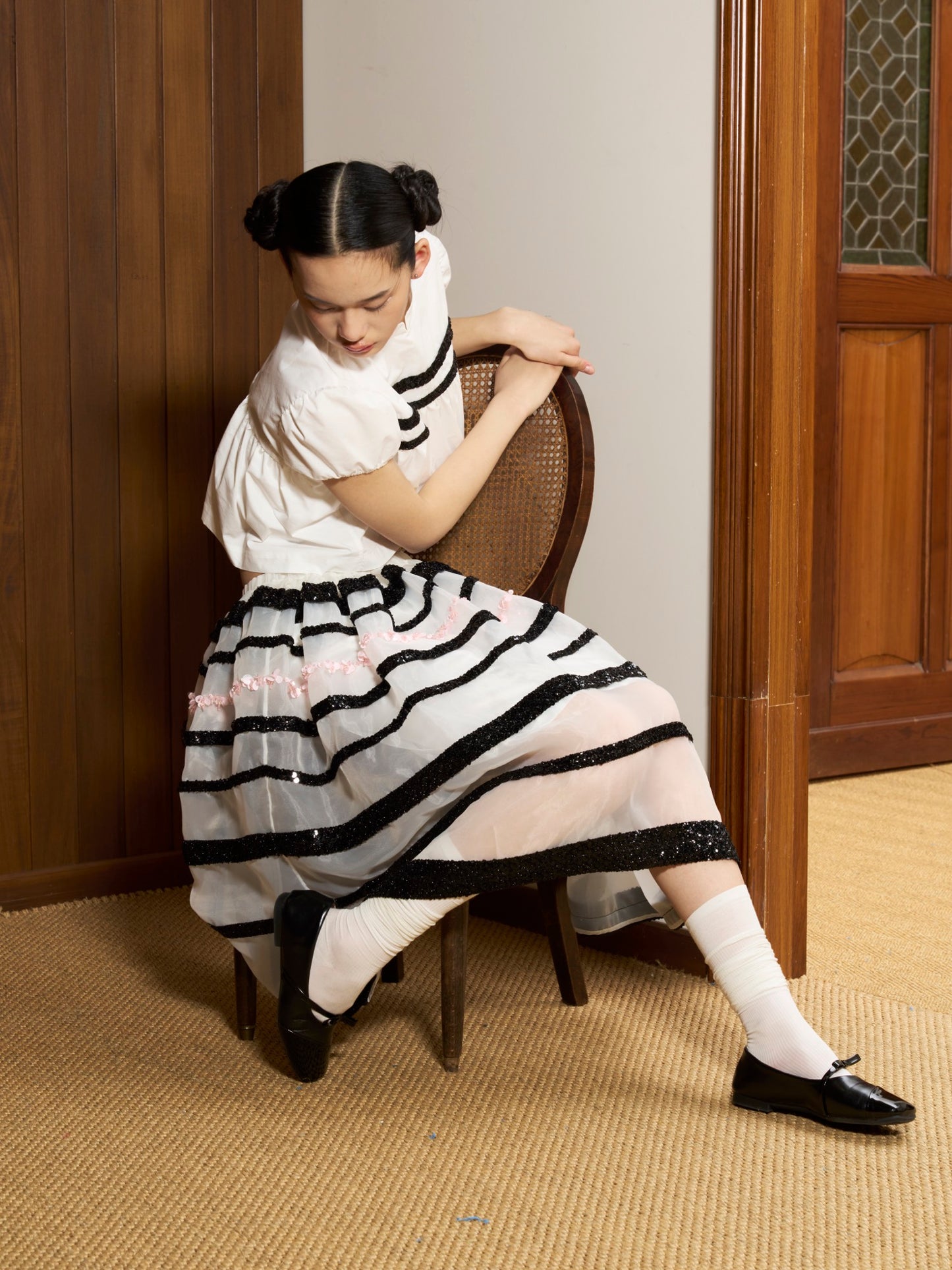 'Moon Eyed' Transparent Stripe Skirt