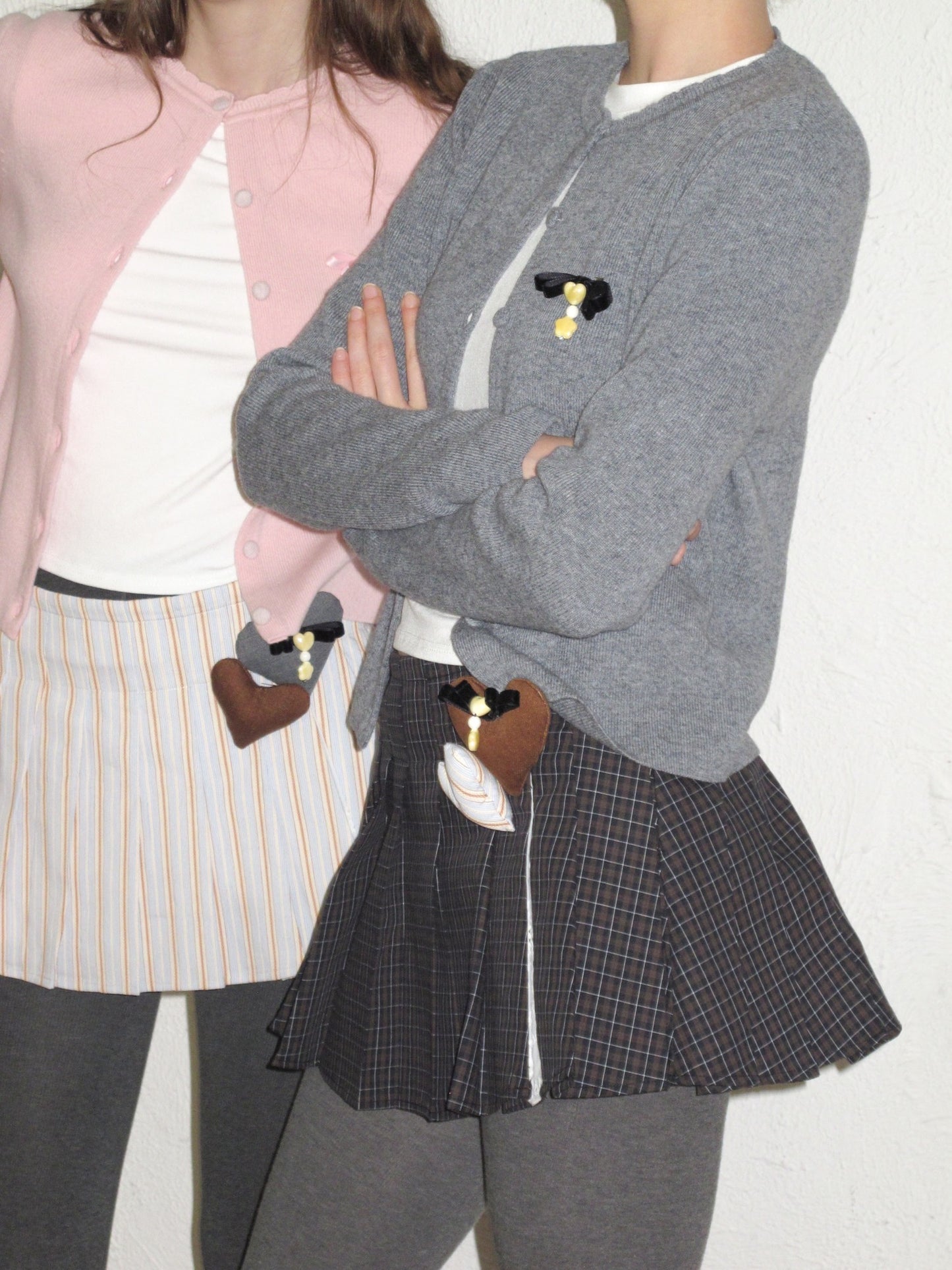 ‘Strawberry Roll’ Grey Knit Cardigan