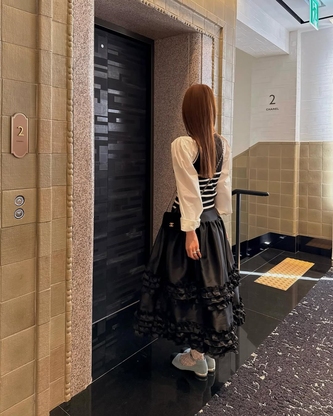 ‘Sweet Cream Cake’ Black Midi Skirt