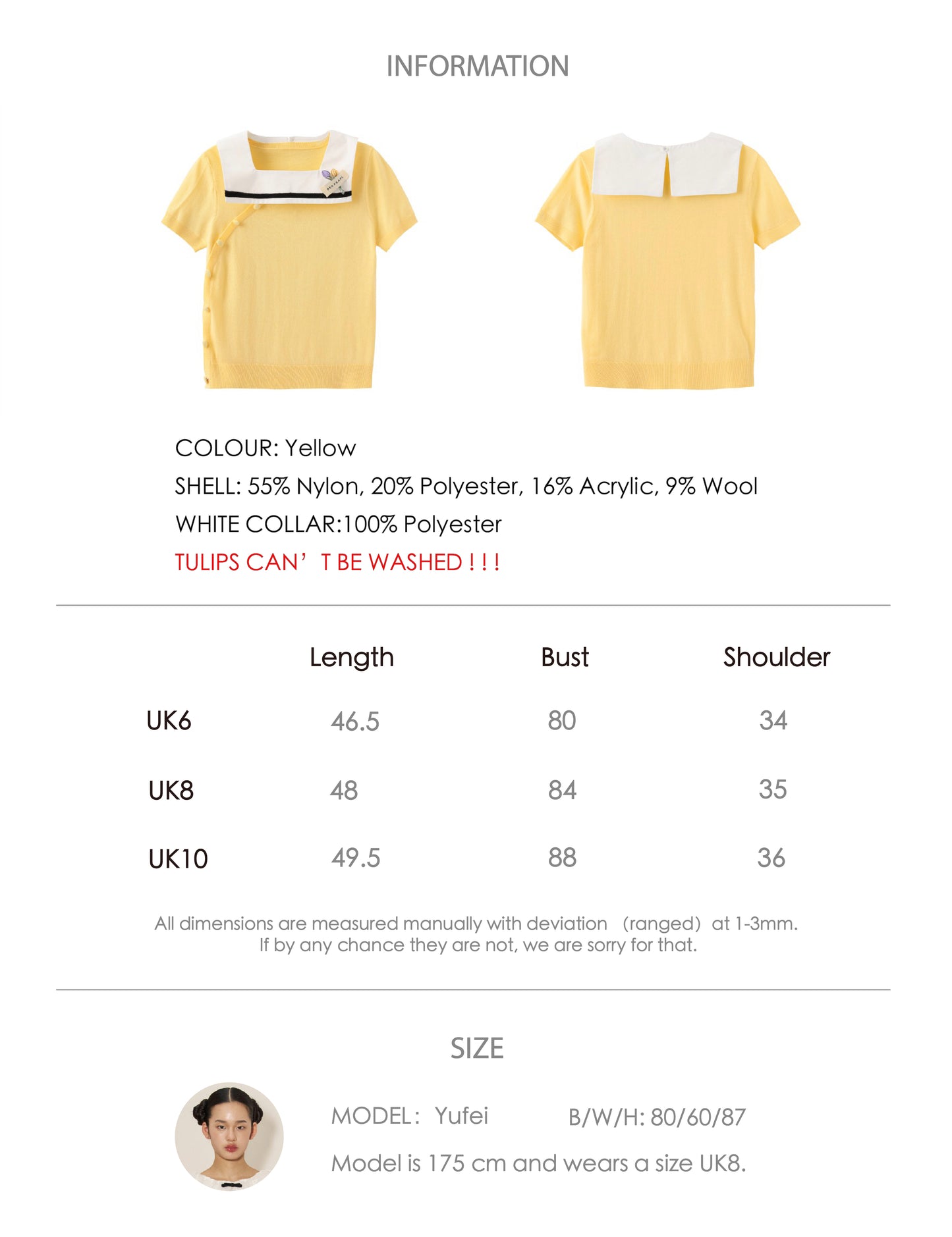 'Ling Yi' Yellow Tulips Sweater