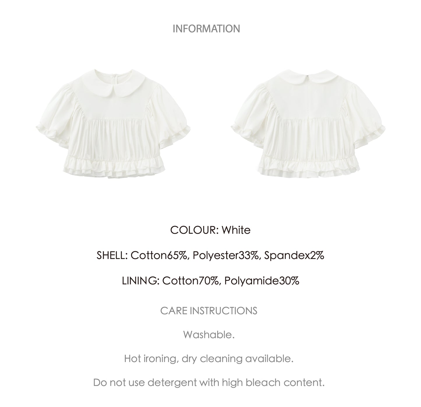‘Ursula’ White Ruched Cropped Top