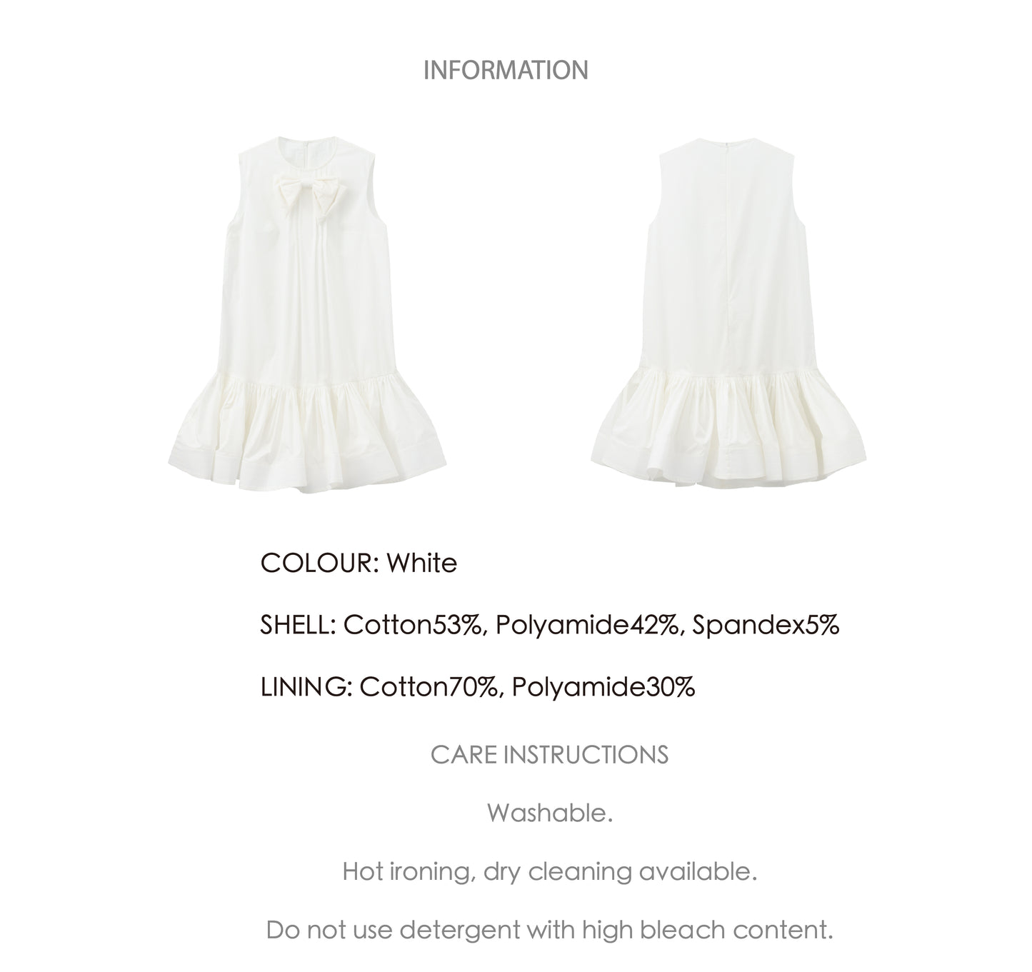 ‘Arista’ White Bow-tie Vest Dress