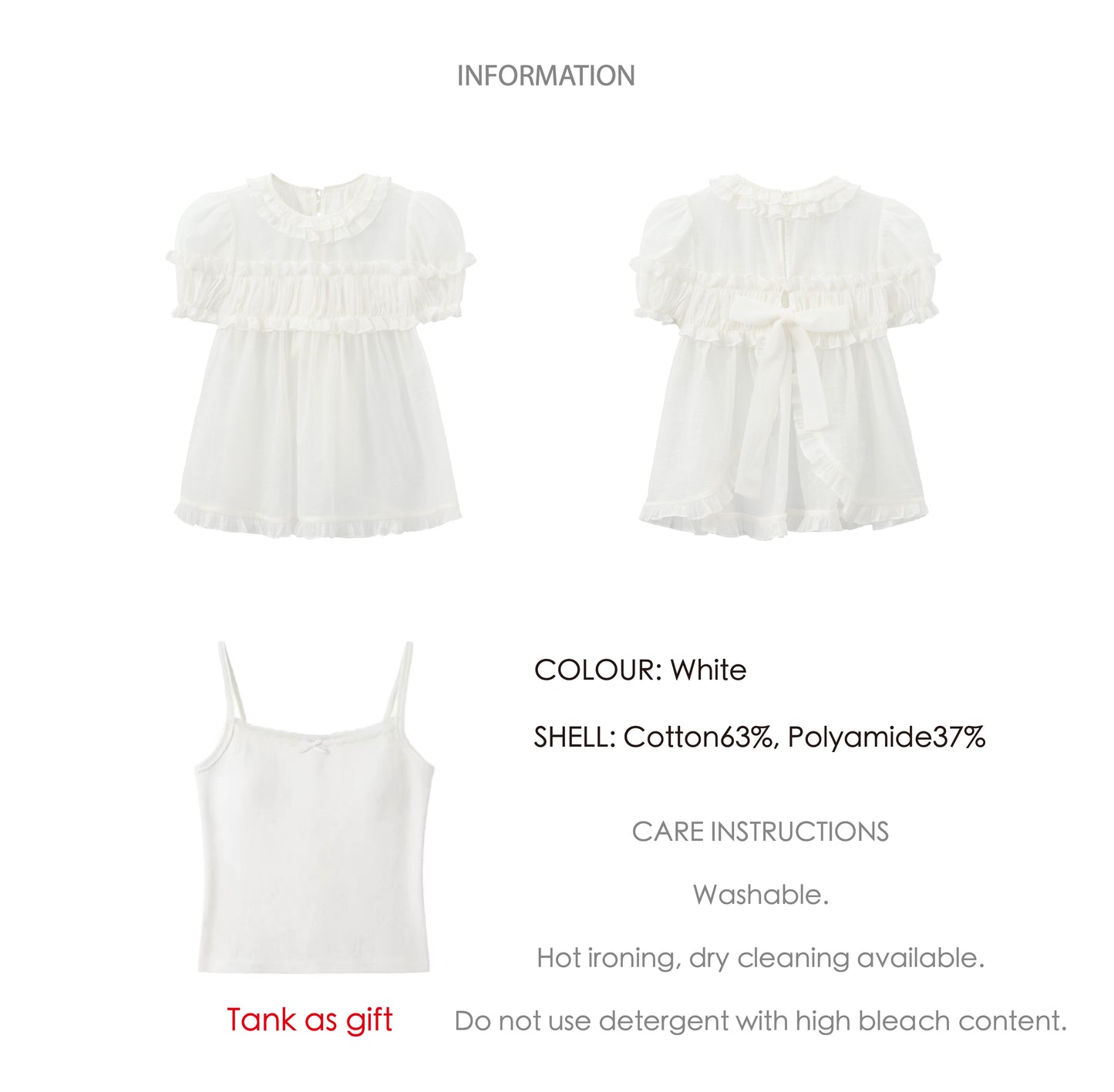 ‘Bubble’ White Puff Backless Top