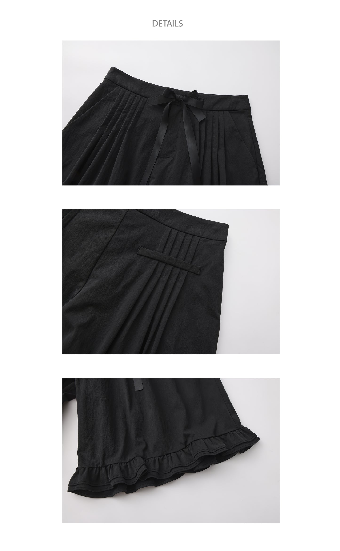 ‘Eric’ Black Bow Mid-length Shorts
