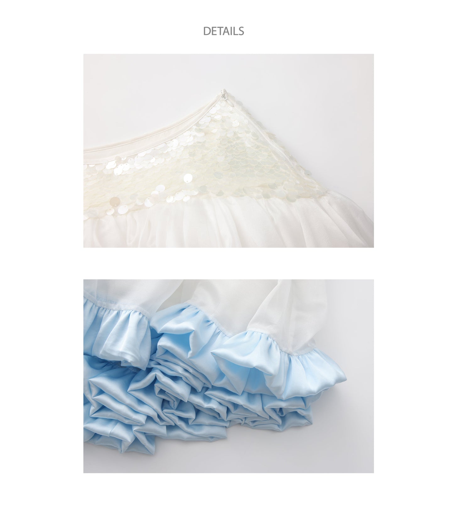 ‘Moonlight’ White Sequined Tulle Skirt