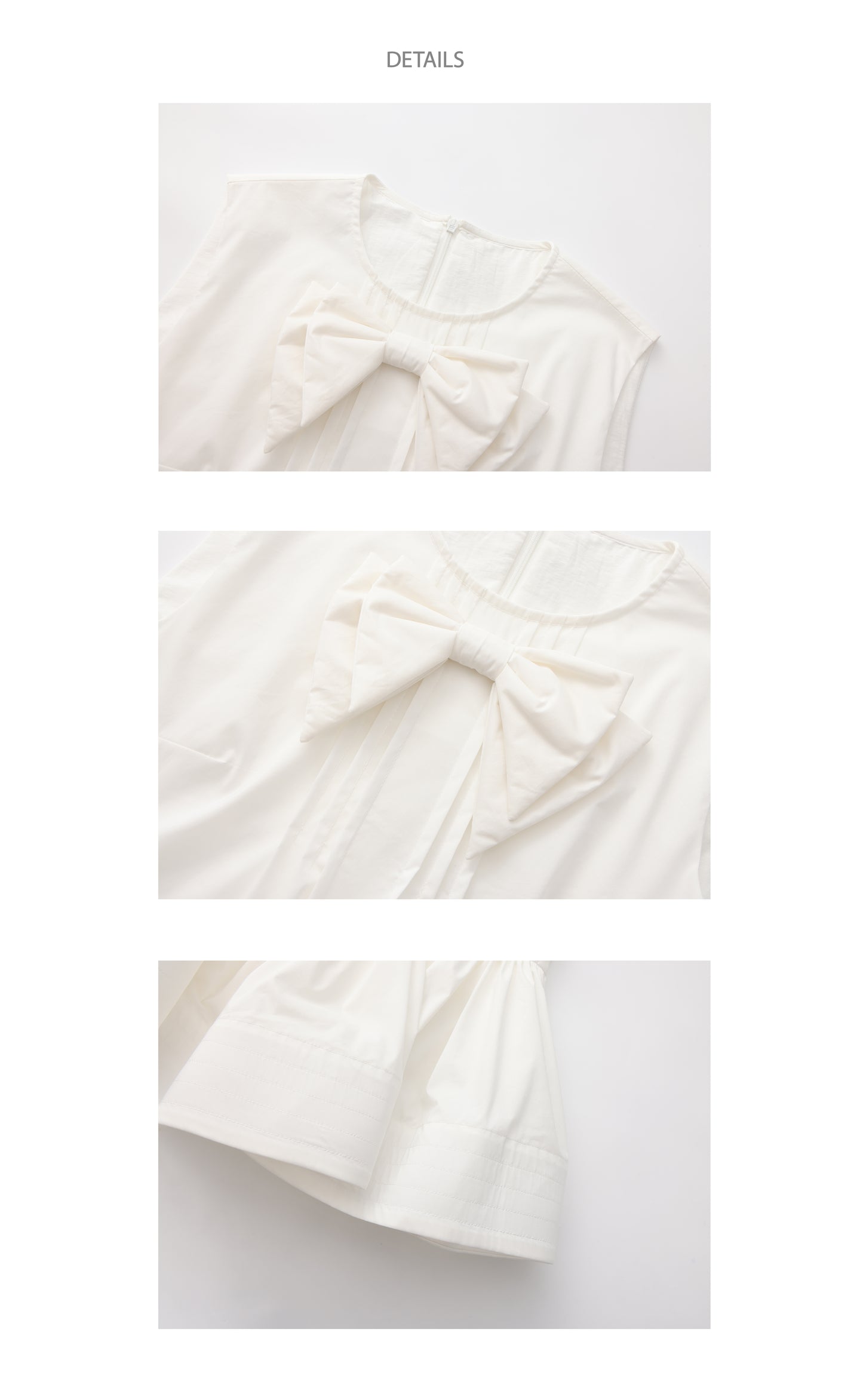 ‘Arista’ White Bow-tie Vest Dress