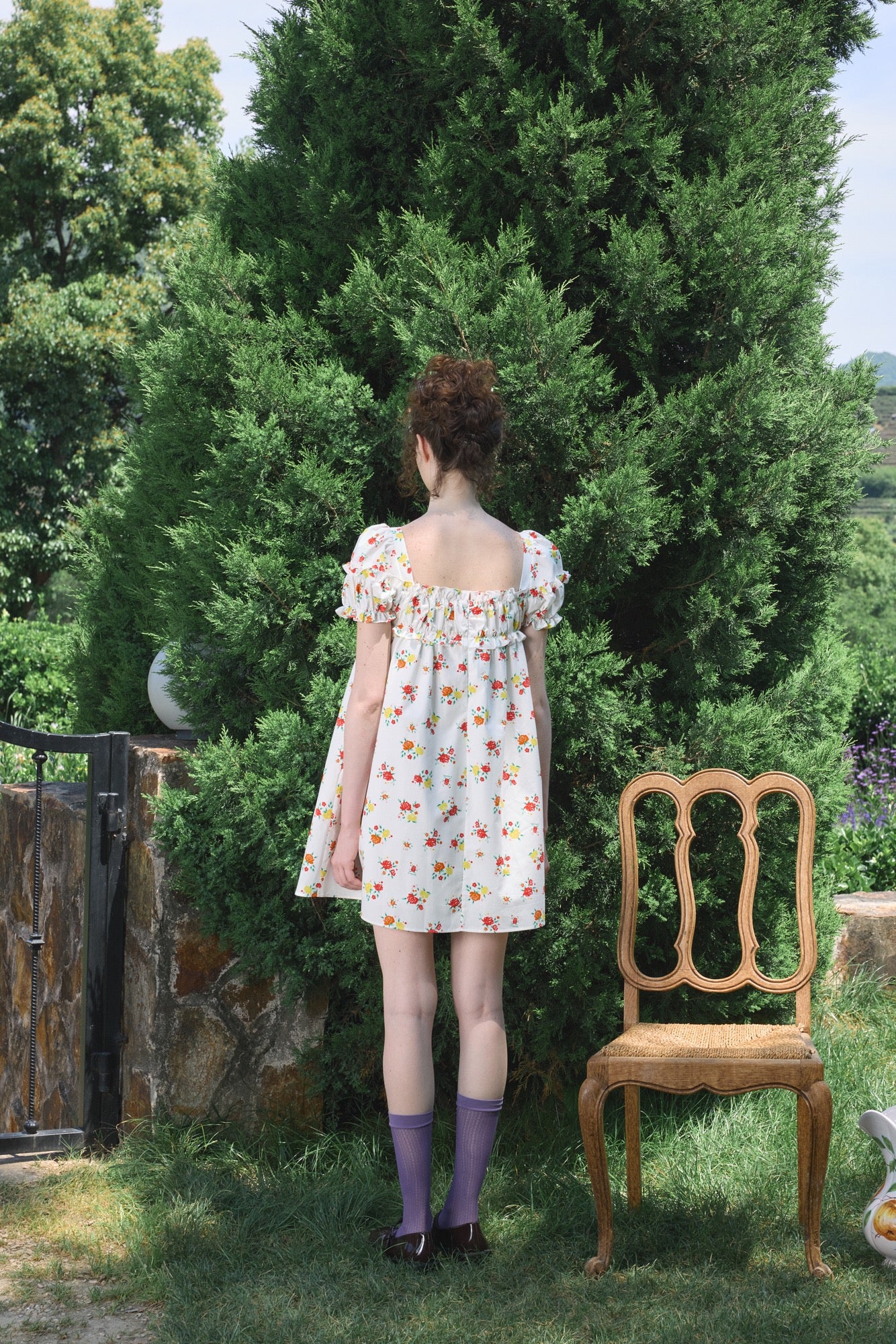 ‘Ariel’ Printed Puff Dress