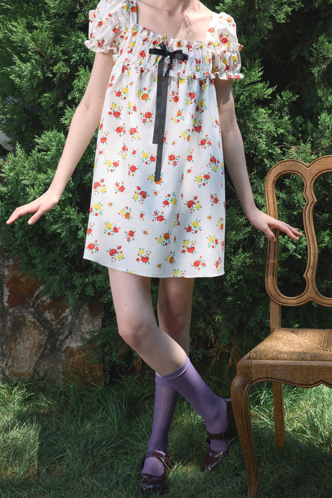 ‘Ariel’ Printed Puff Dress