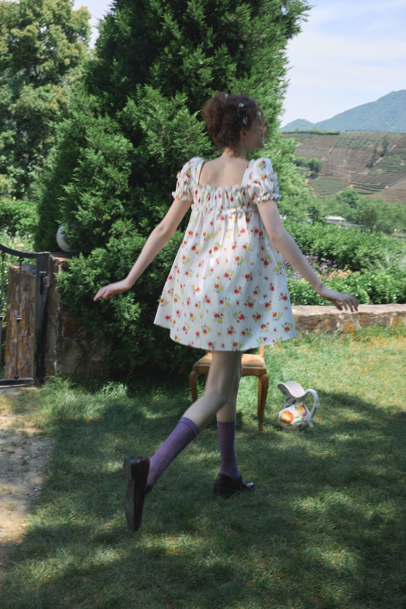 ‘Ariel’ Printed Puff Dress