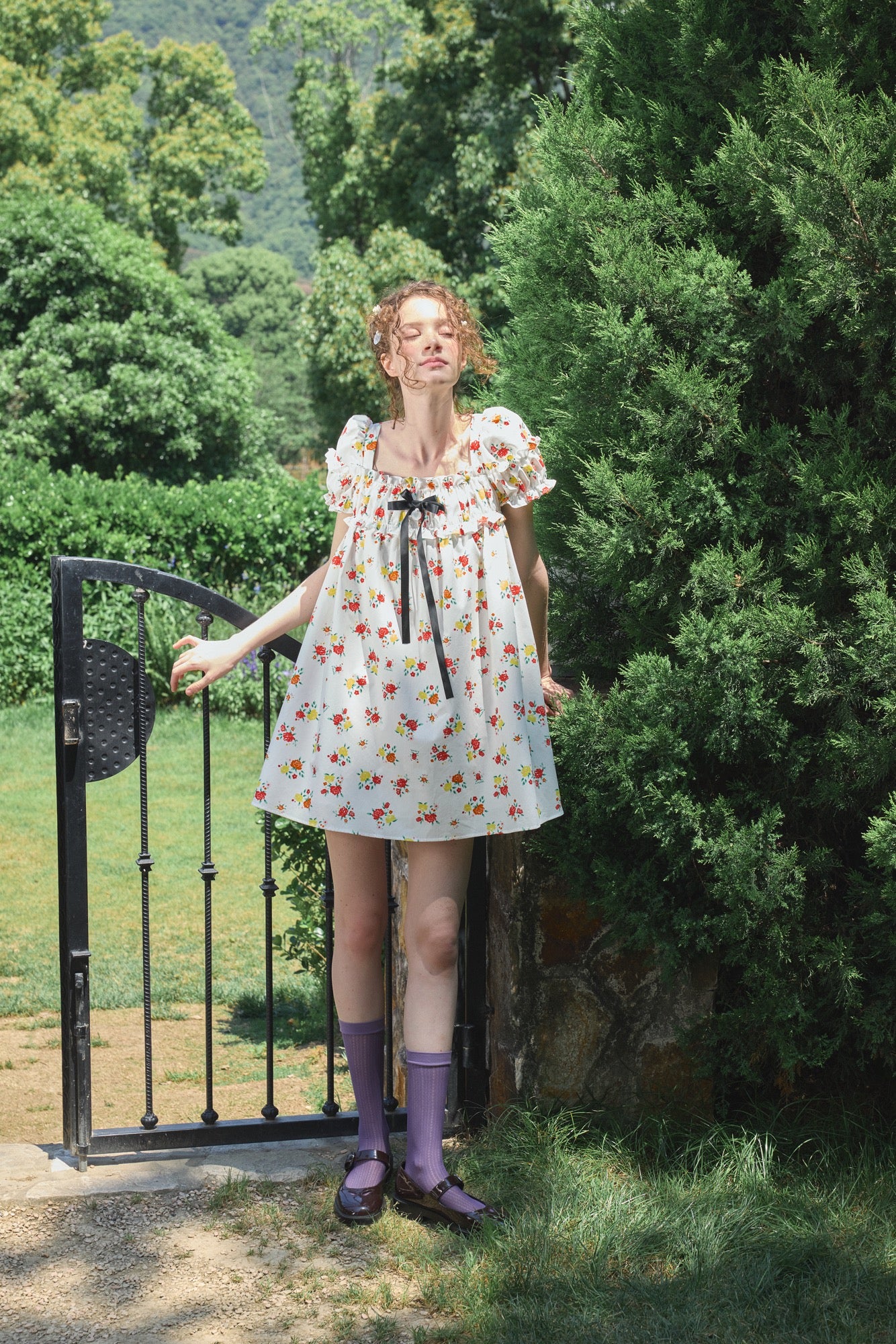 ‘Ariel’ Printed Puff Dress