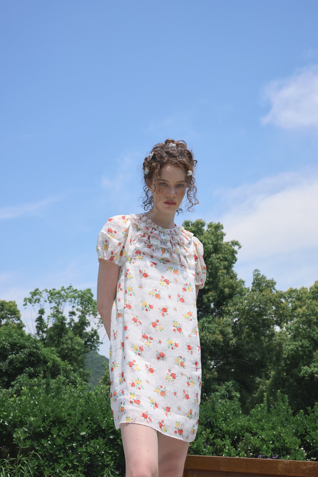 ‘Attina’ Printed Ruffles Dress