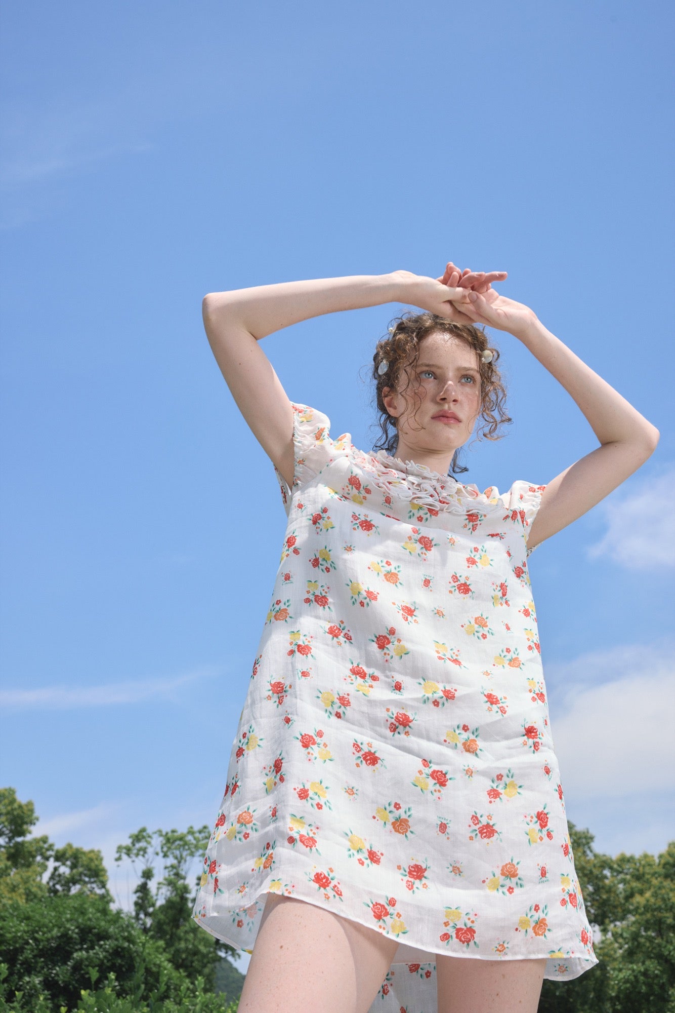 ‘Attina’ Printed Ruffles Dress