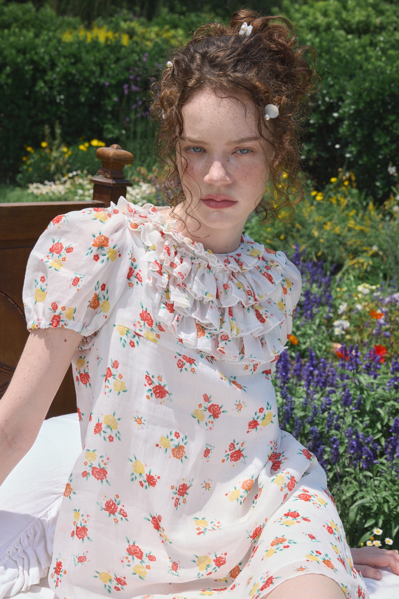 ‘Attina’ Printed Ruffles Dress