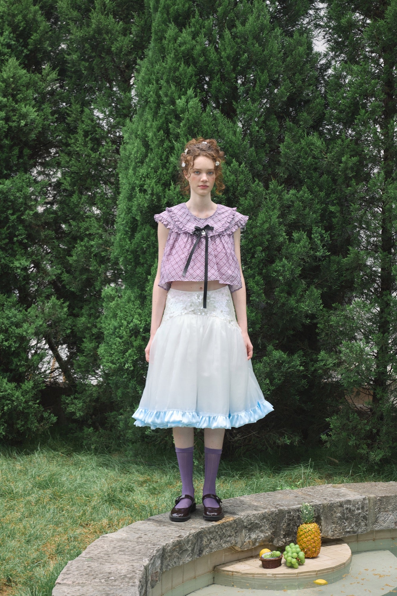 ‘Moonlight’ White Sequined Tulle Skirt