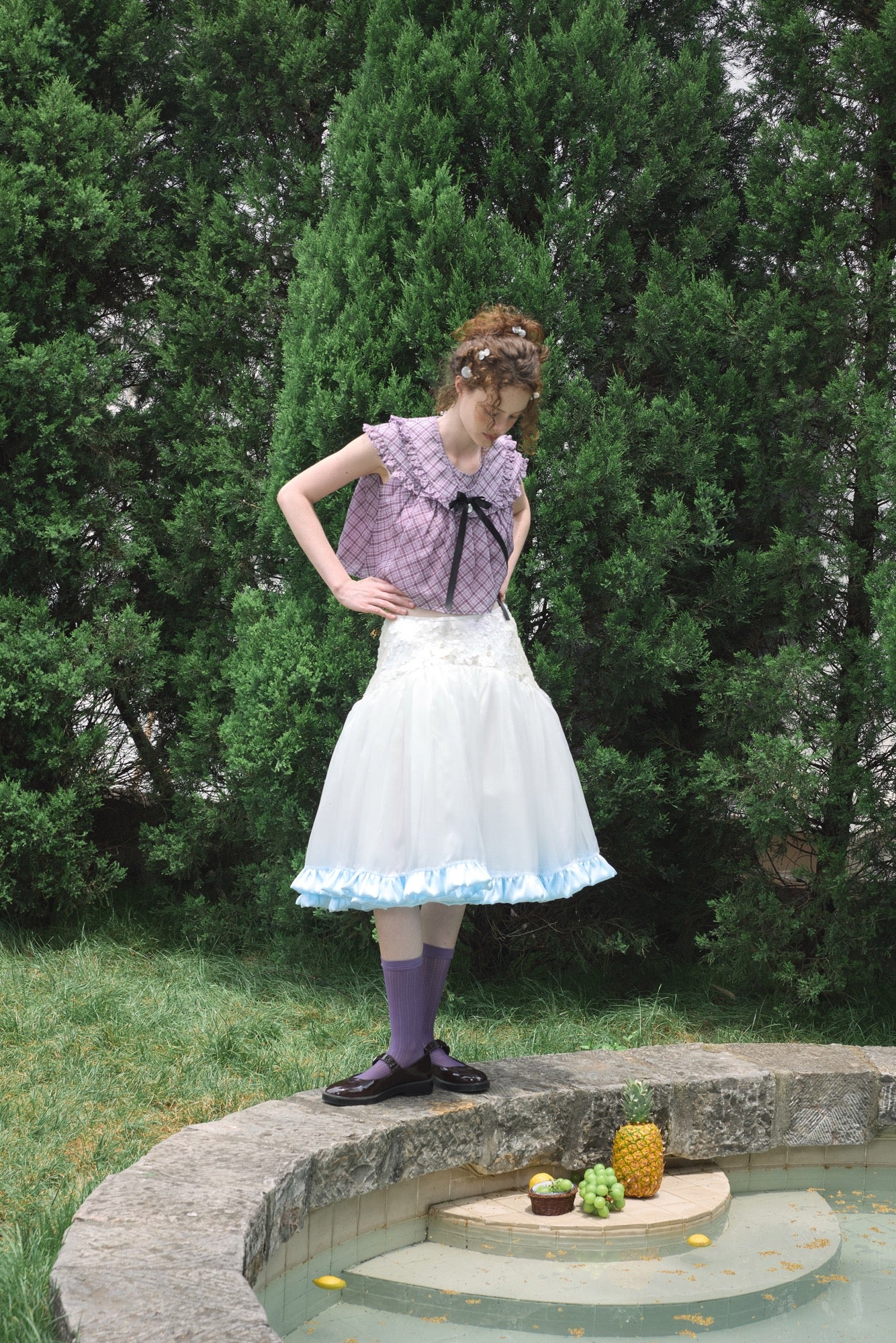 ‘Moonlight’ White Sequined Tulle Skirt