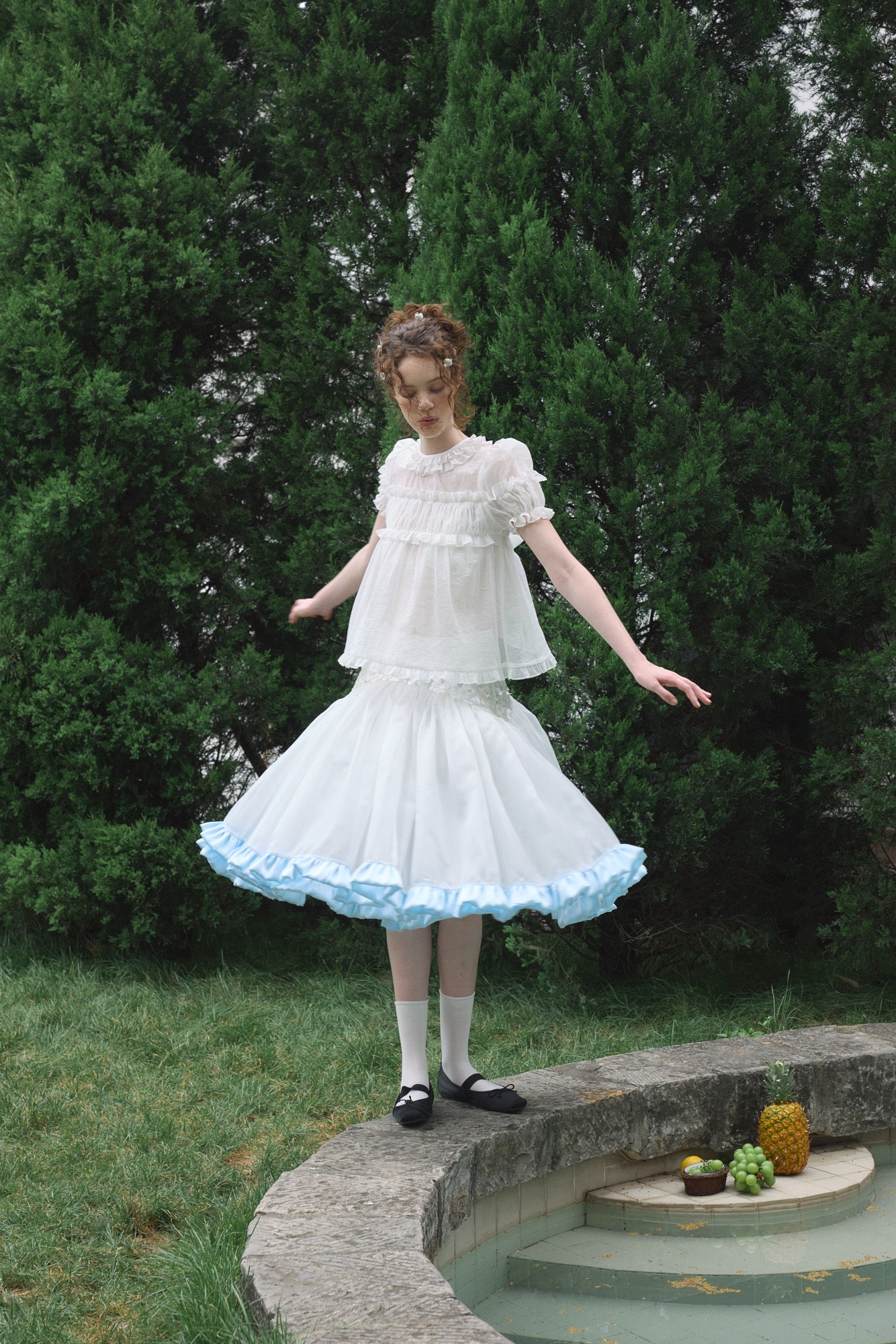 ‘Moonlight’ White Sequined Tulle Skirt