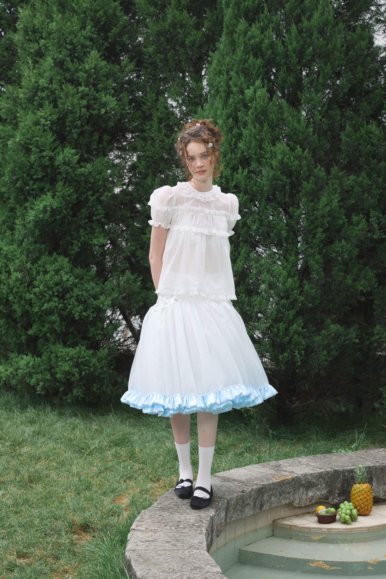 ‘Moonlight’ White Sequined Tulle Skirt