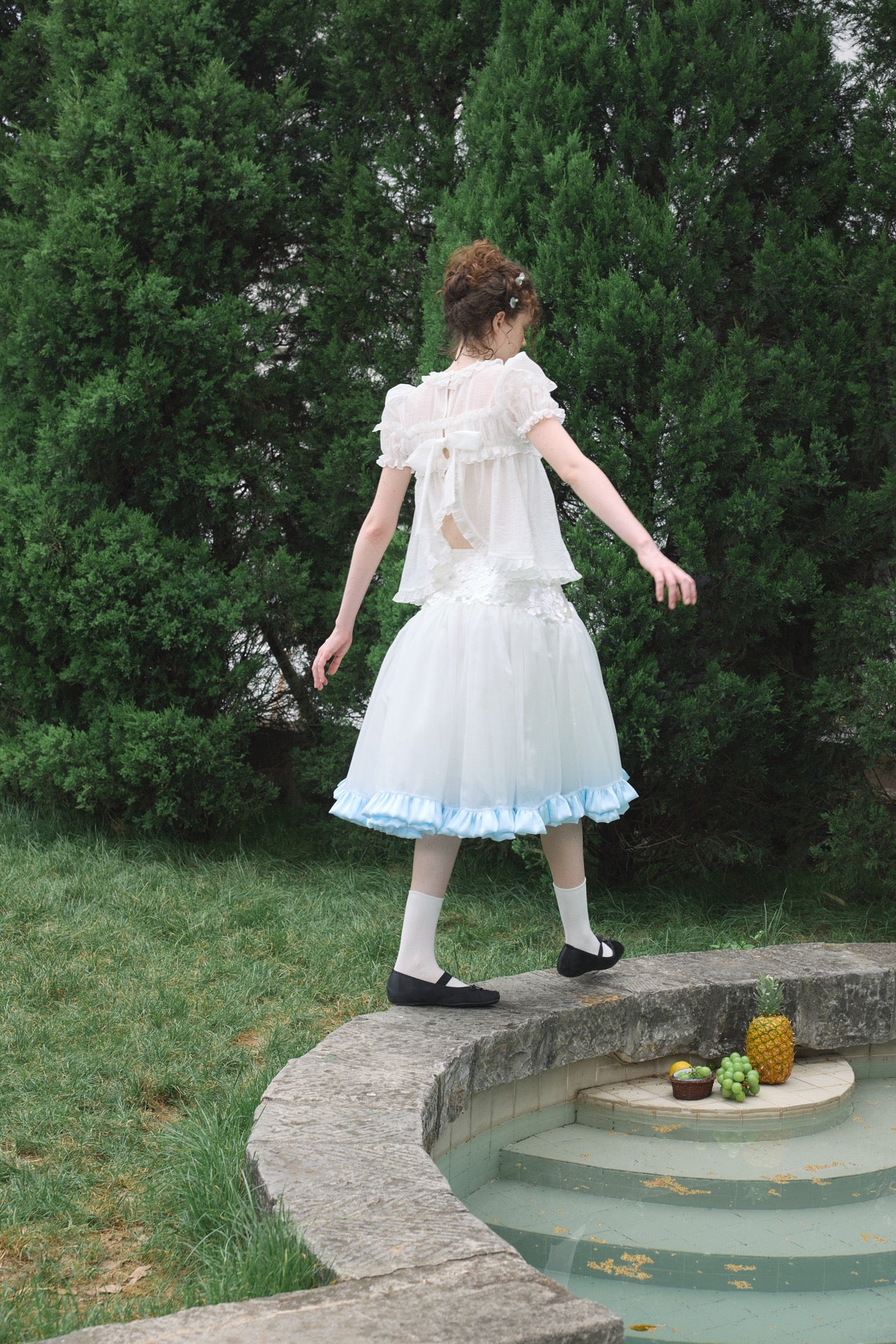 ‘Moonlight’ White Sequined Tulle Skirt