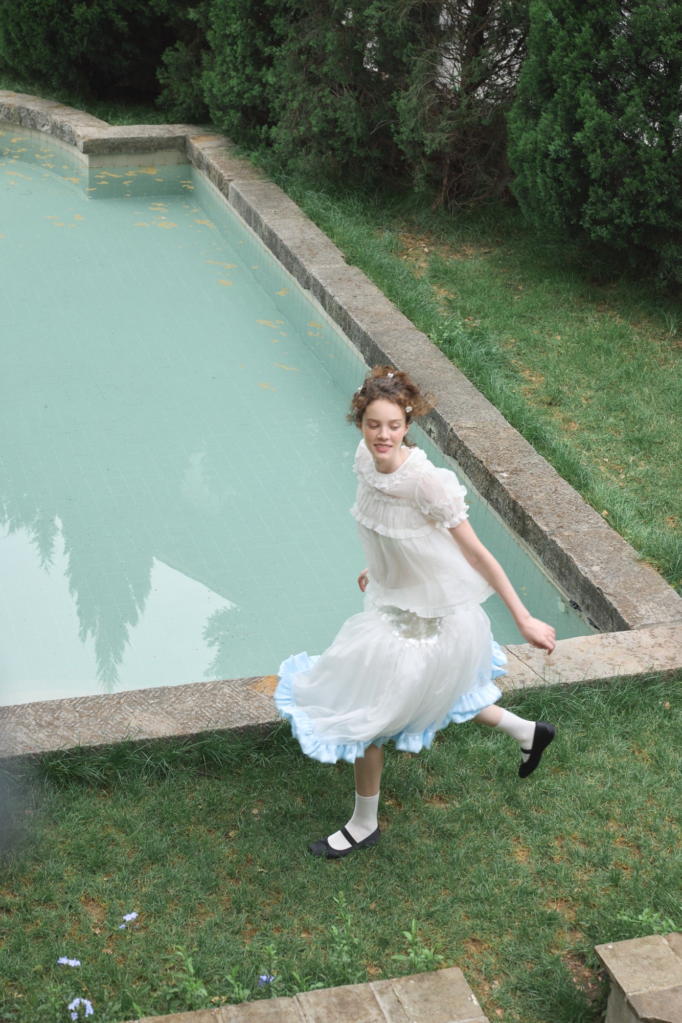 ‘Moonlight’ White Sequined Tulle Skirt