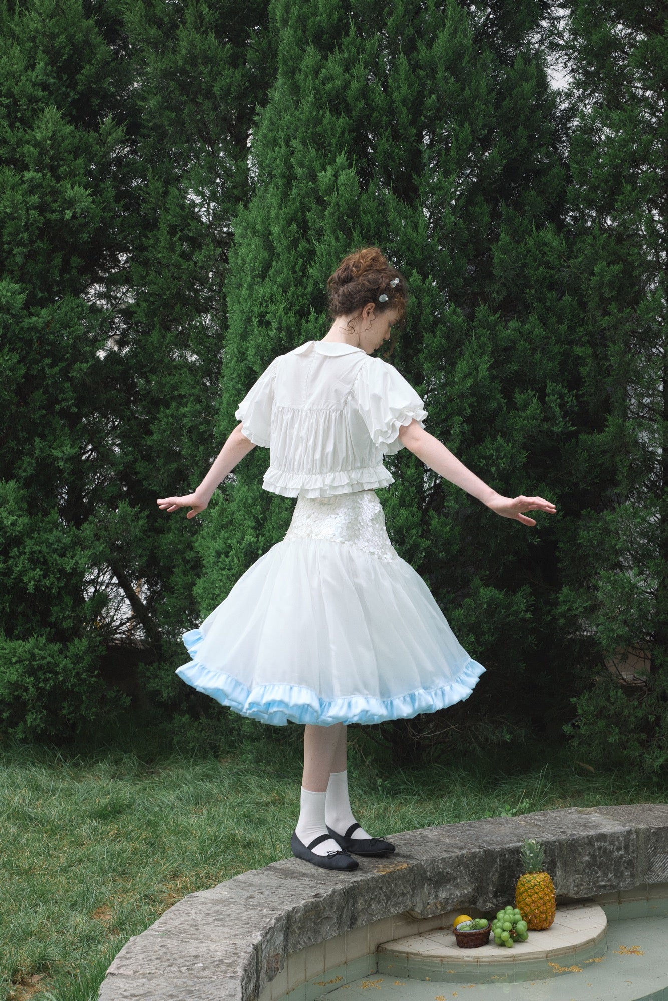 ‘Moonlight’ White Sequined Tulle Skirt