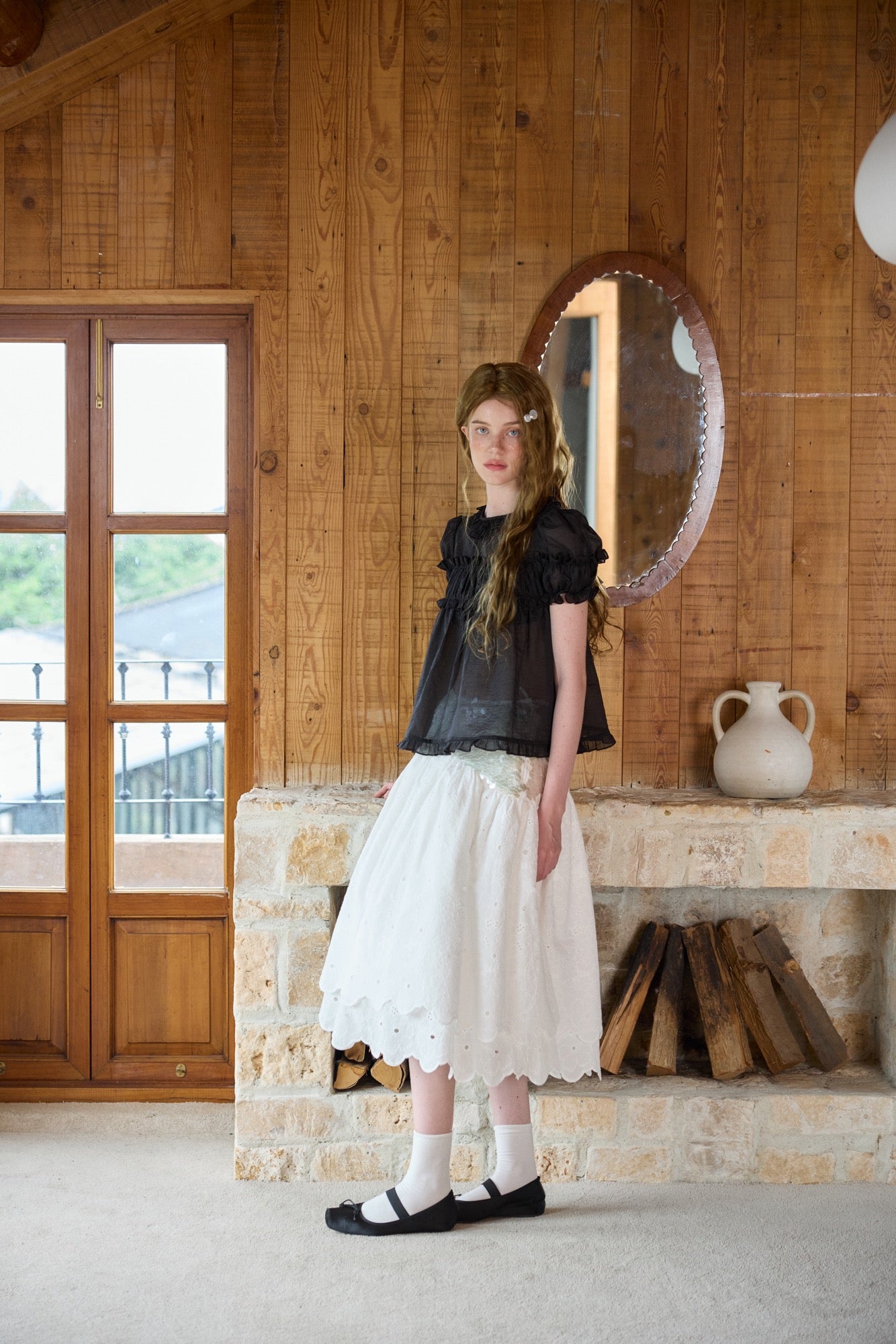‘Sunshine’ White Sequined Tulle Skirt