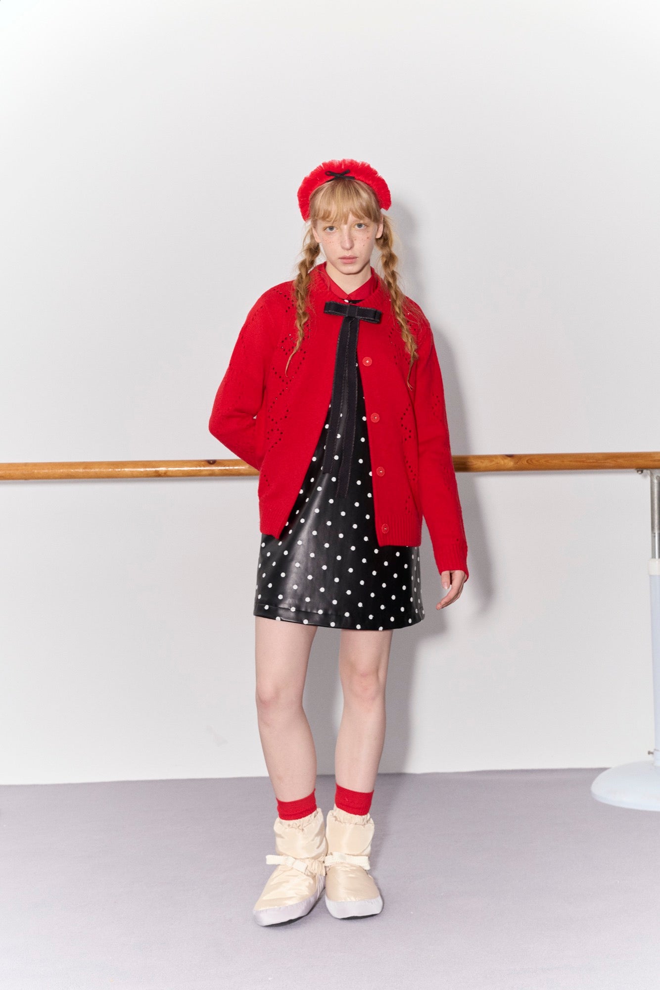 'Beatrix' Polka Dot Bow Dress