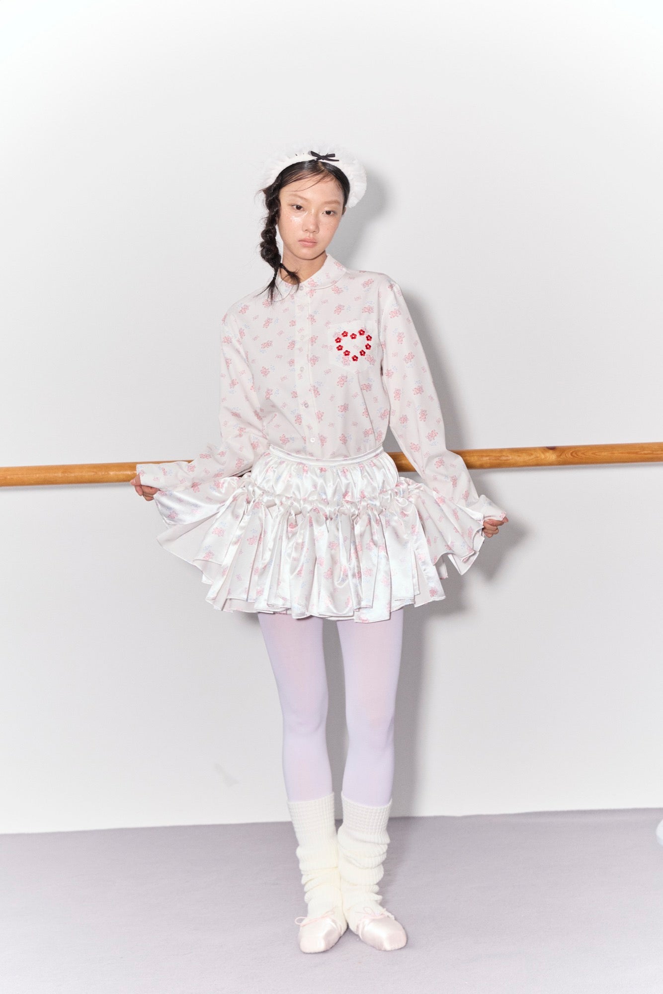 'Heart Signal' Printed Embroidery Shirt