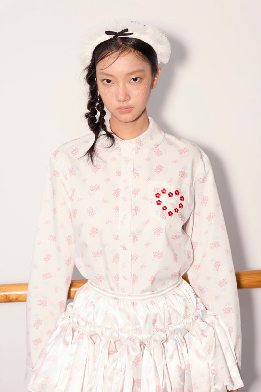 'Heart Signal' Printed Embroidery Shirt