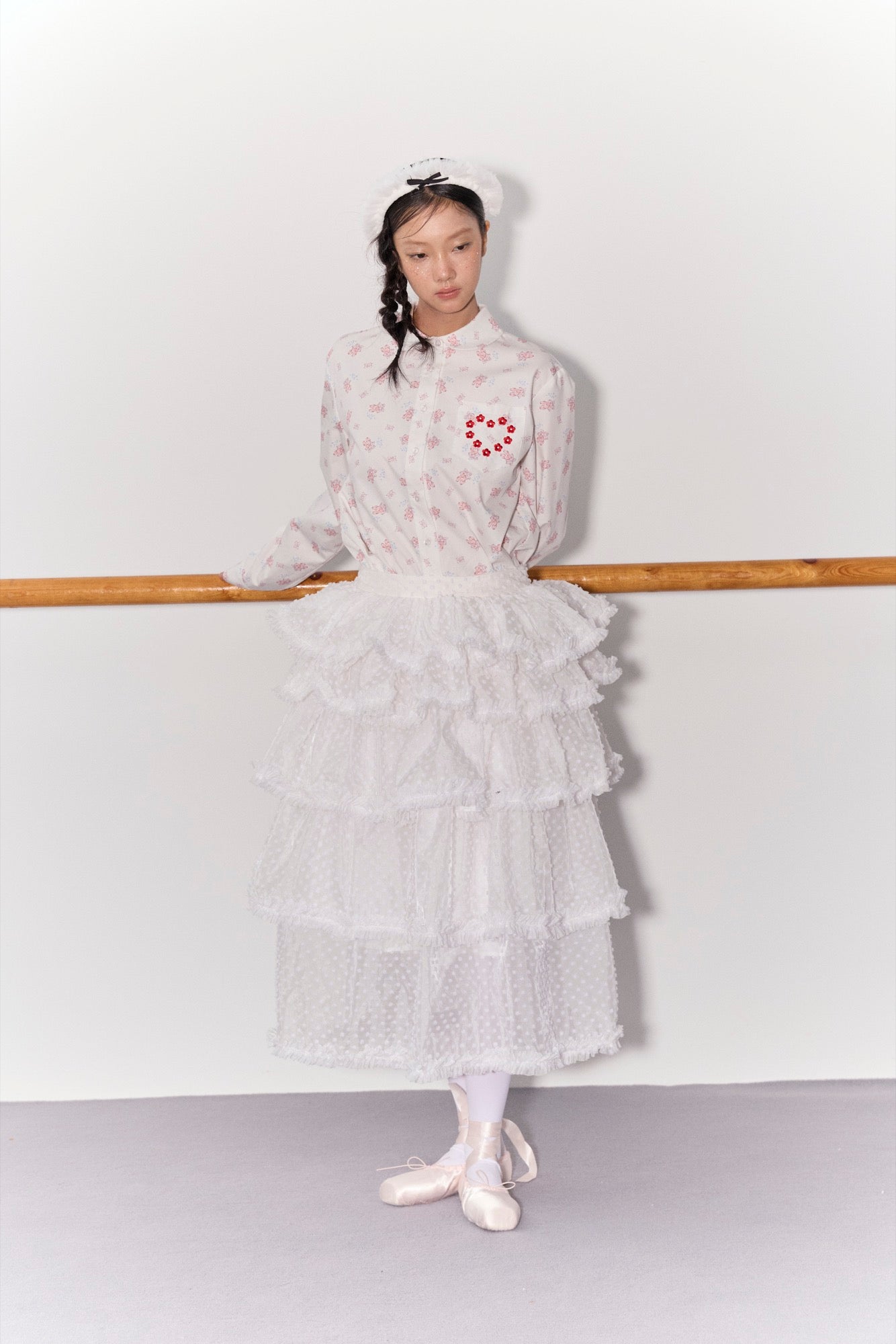 'Heart Signal' Printed Embroidery Shirt
