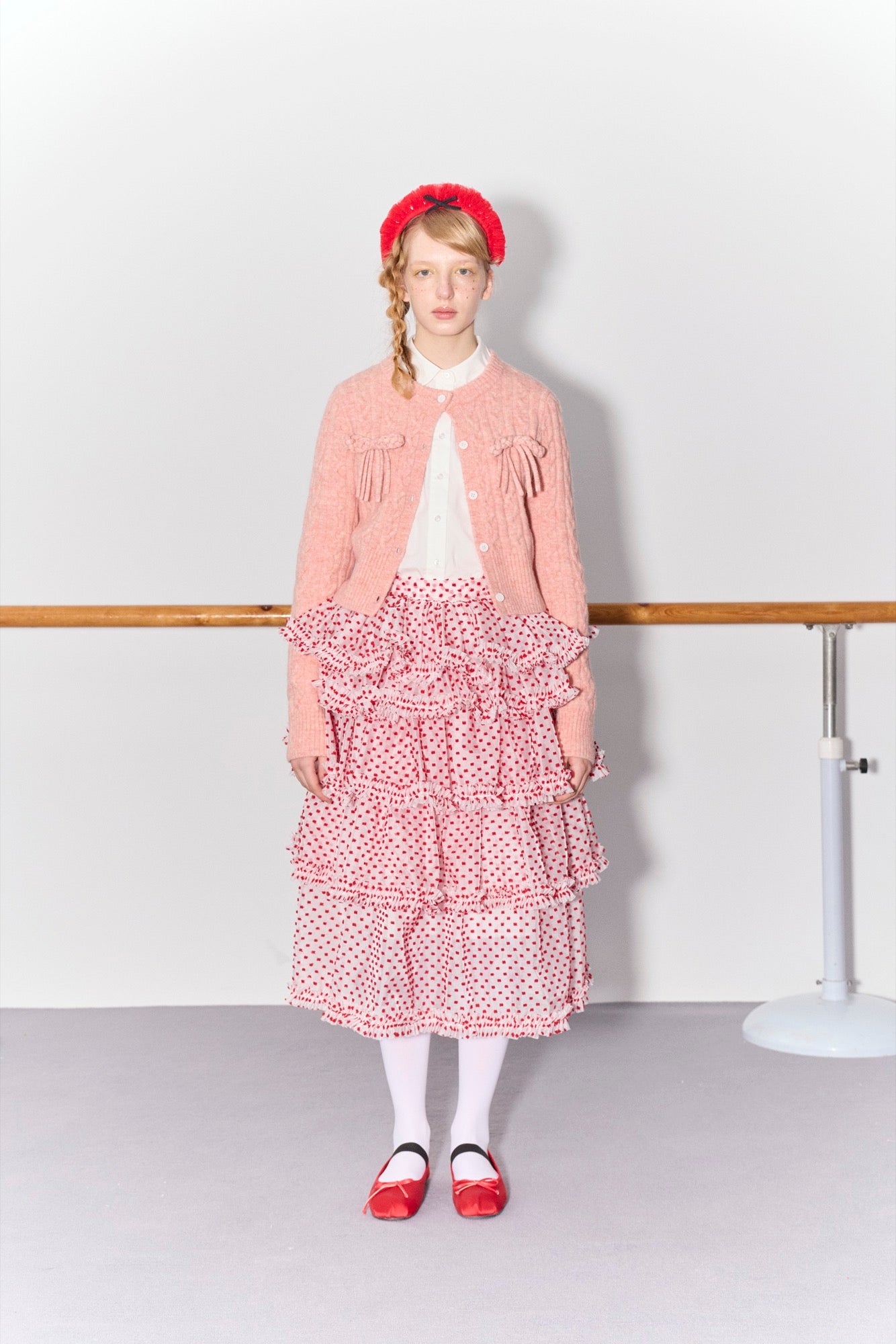 'Balancé' Pink Bow Knit Cardigan