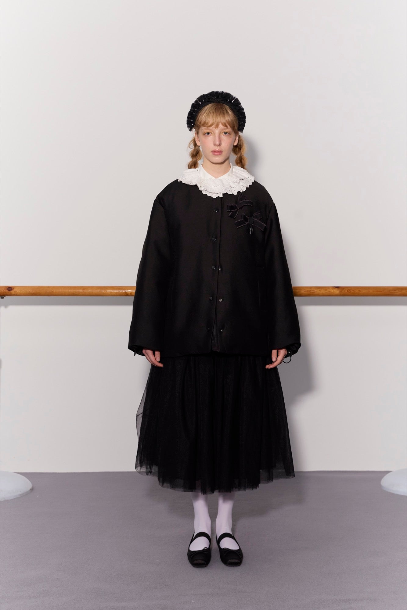 'Bourrée' Black Mesh Skirt