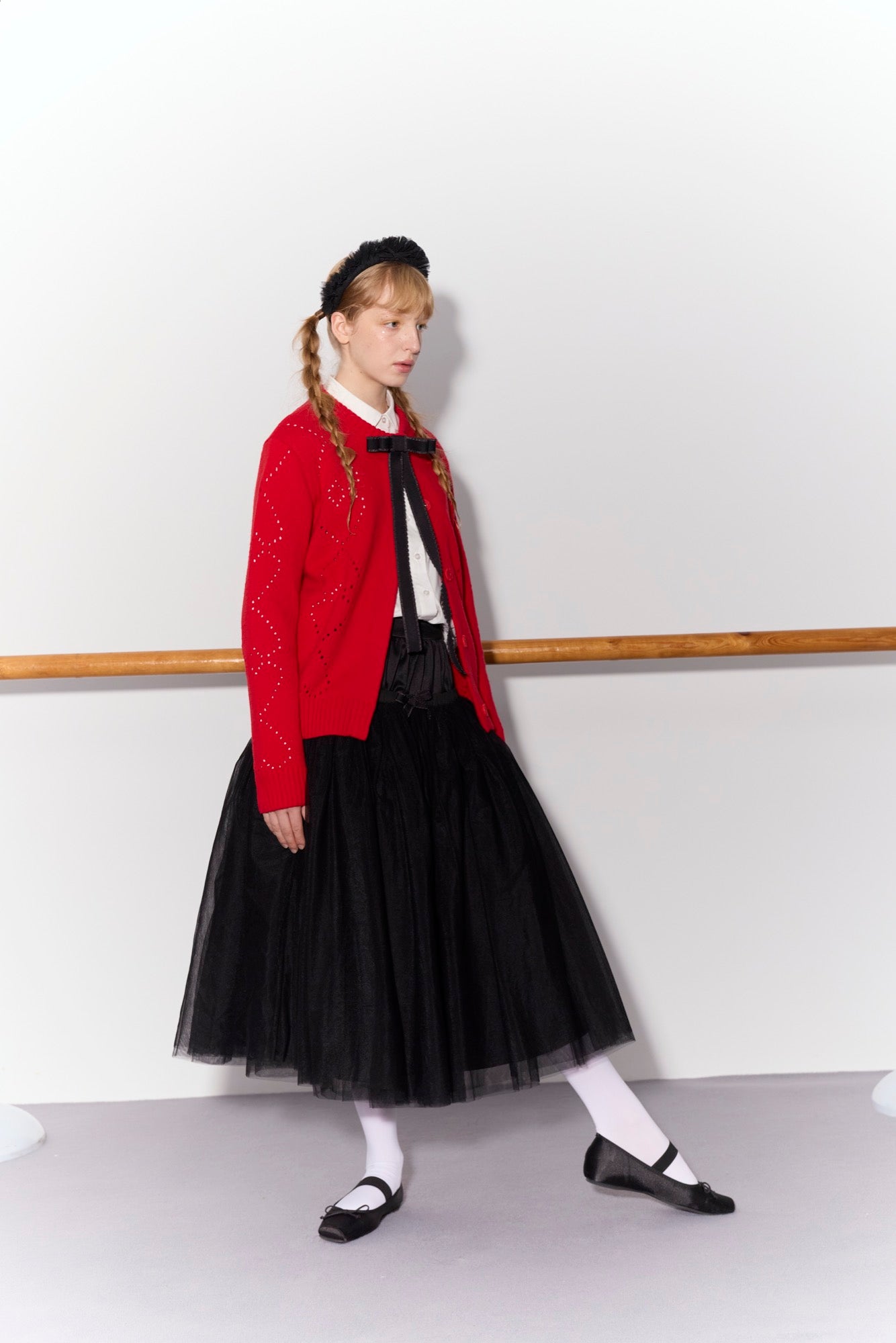 'Bourrée' Black Mesh Skirt