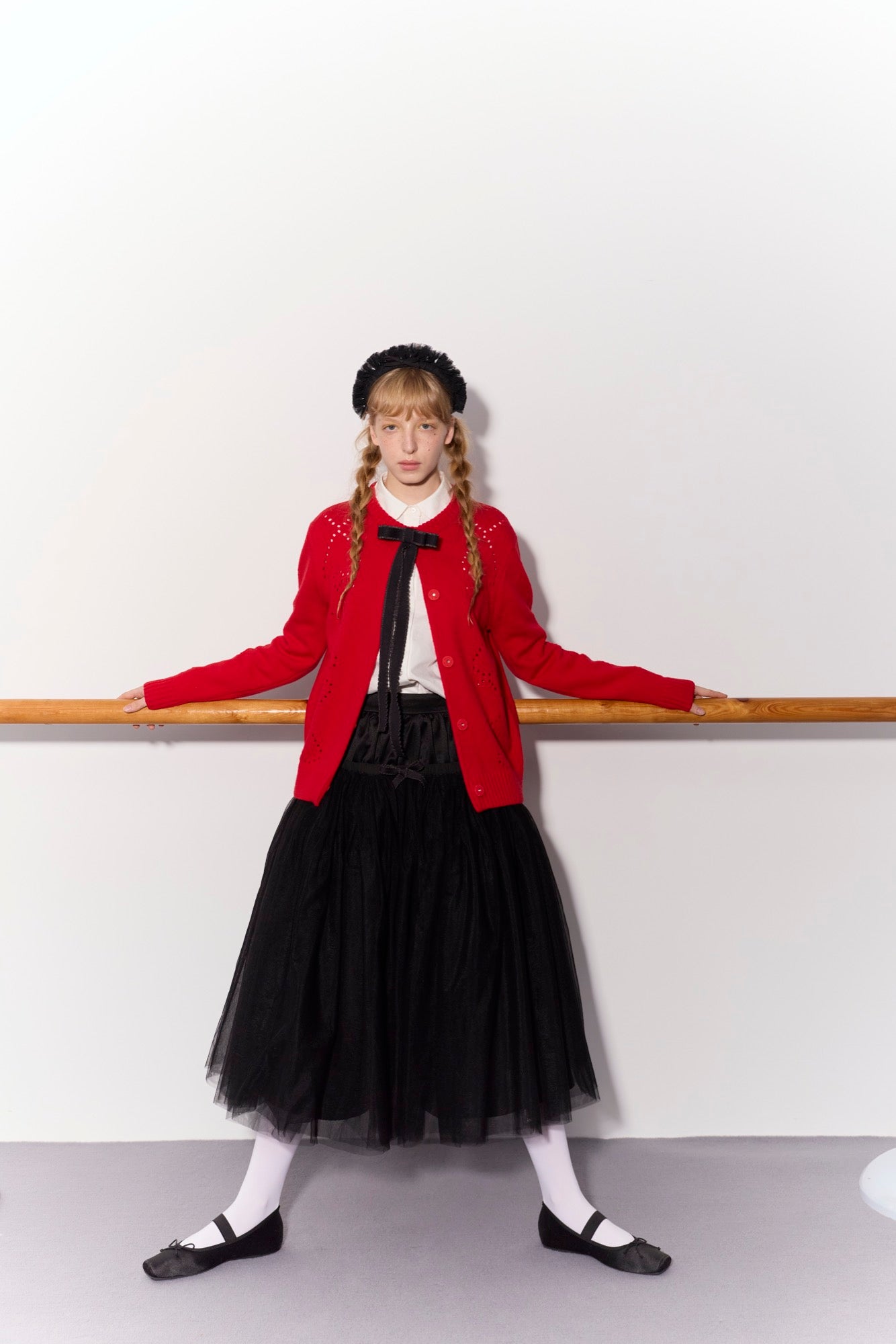 'Bourrée' Black Mesh Skirt