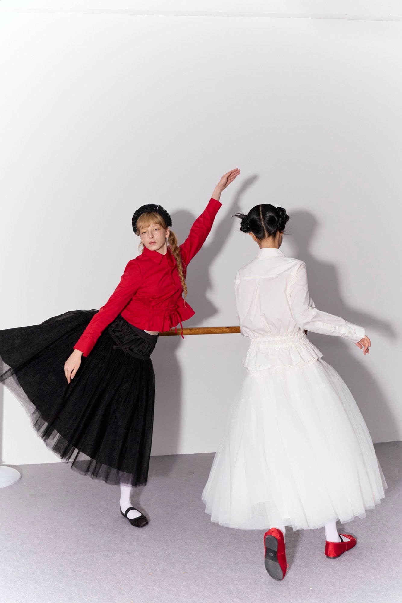 'Bourrée' White Mesh Skirt