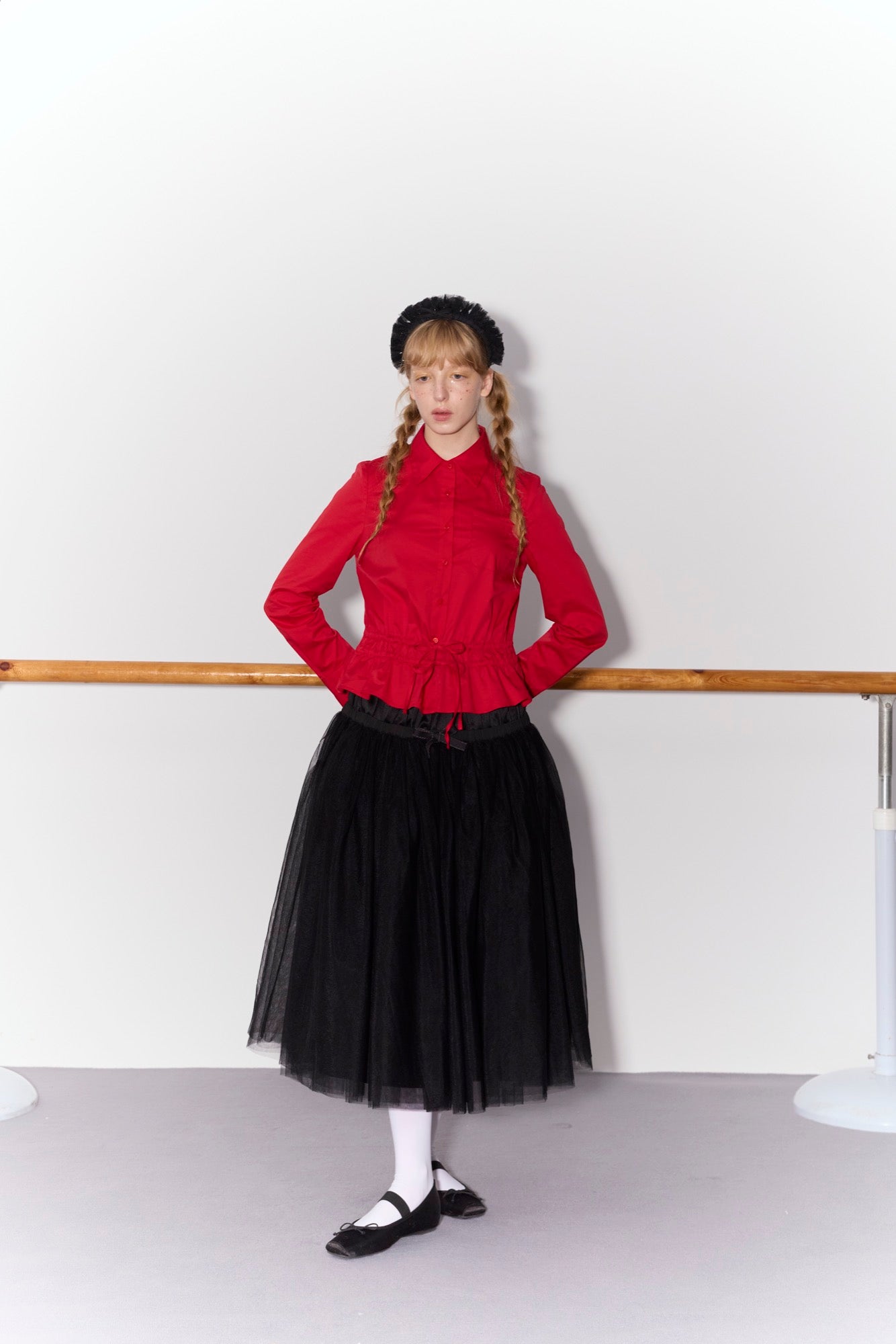 'Bourrée' Black Mesh Skirt